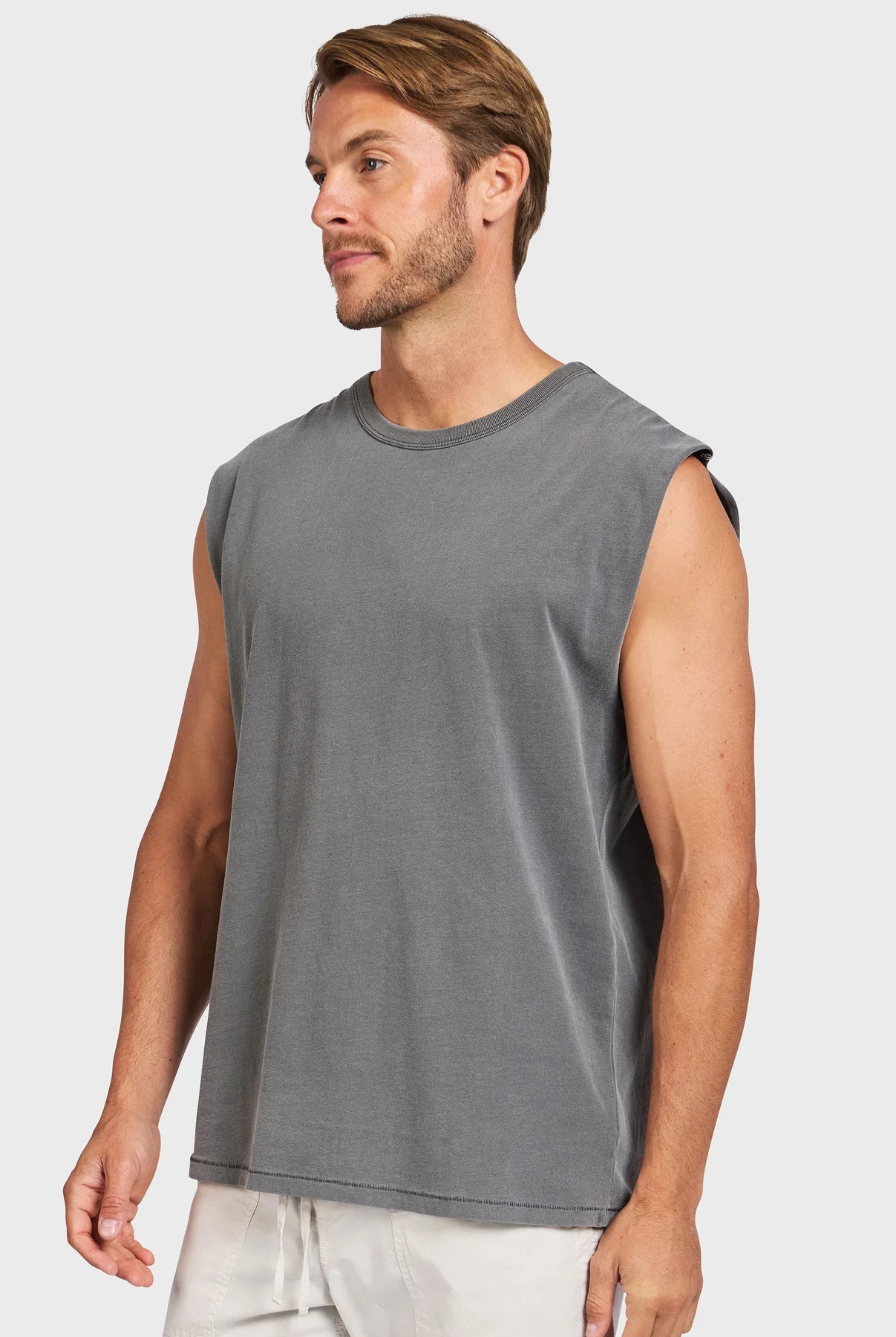 Jimmy Muscle Tee in Shadow Grey