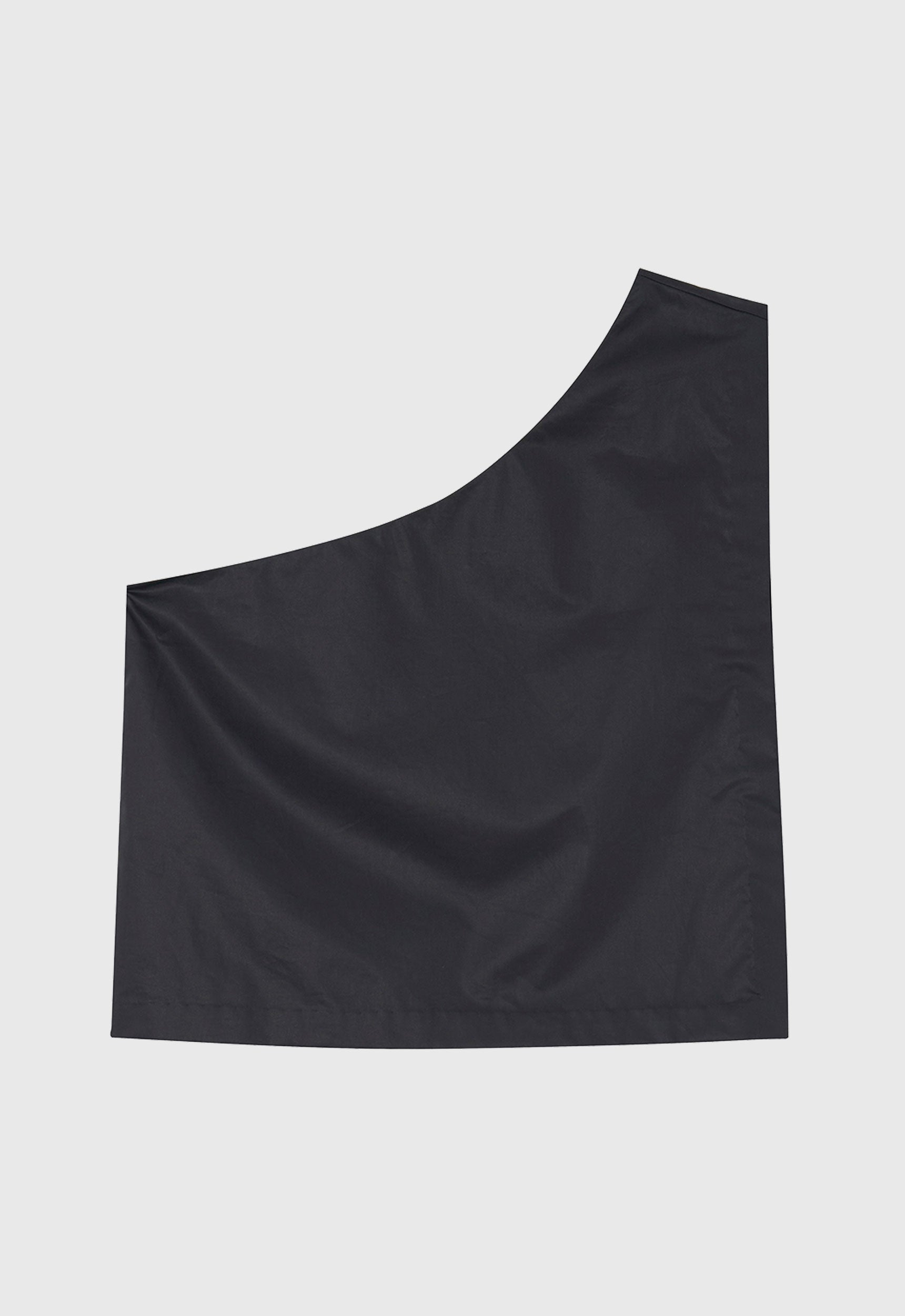 Stein Asymmetric Cotton Top in Black