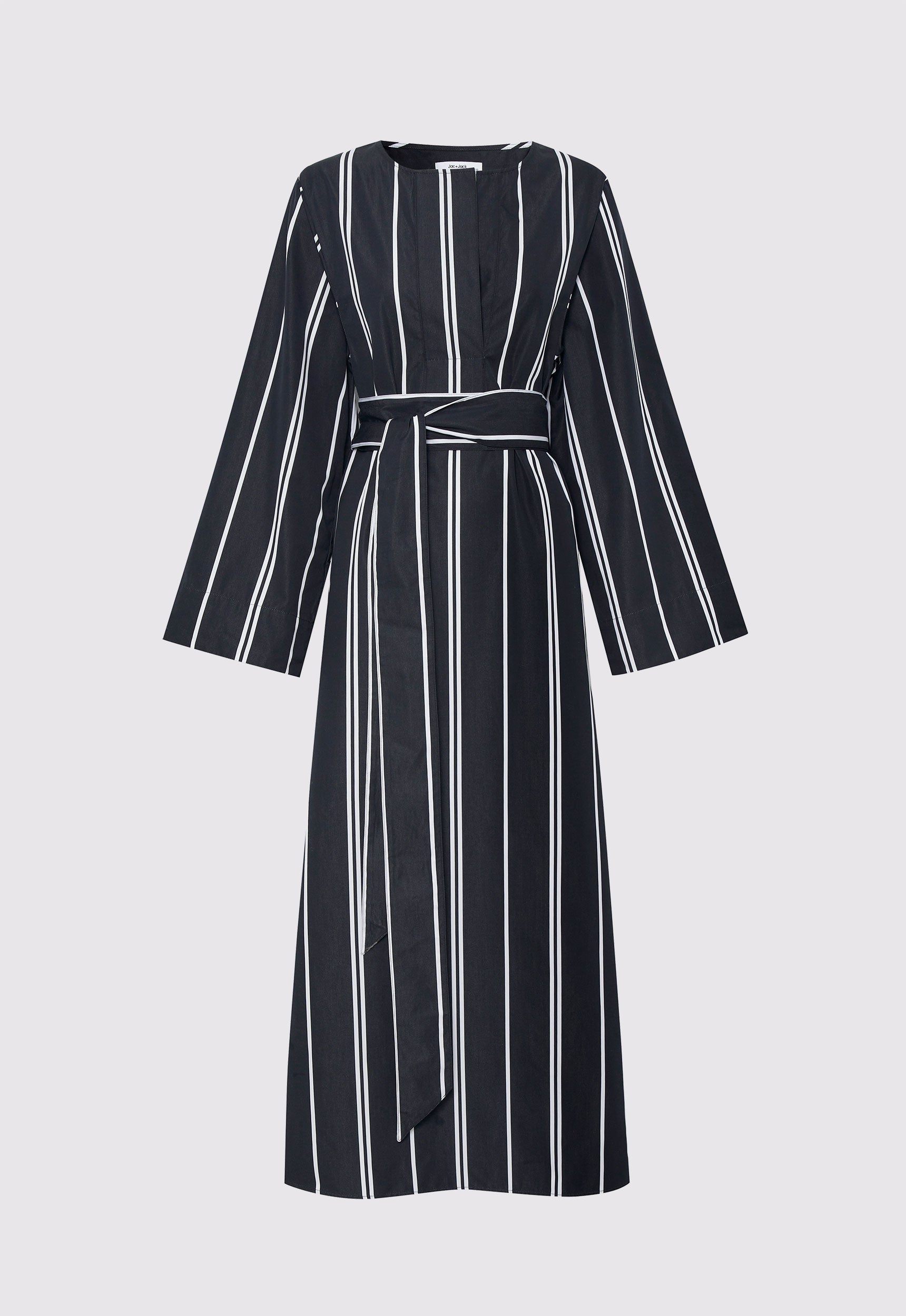 Granada Cotton Dress in Bold Stripe Black