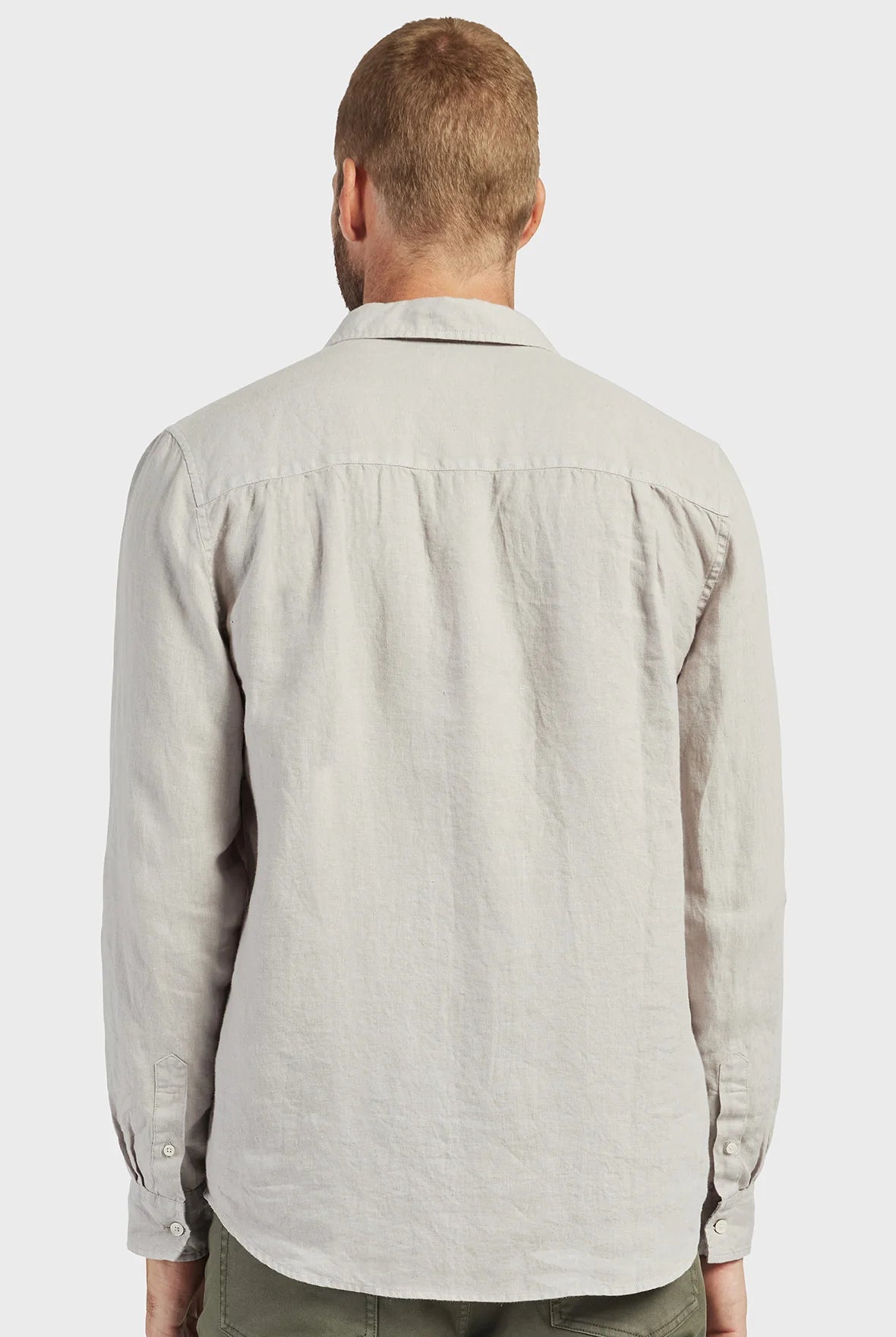 Mick Linen Shirt in Silver Cloud