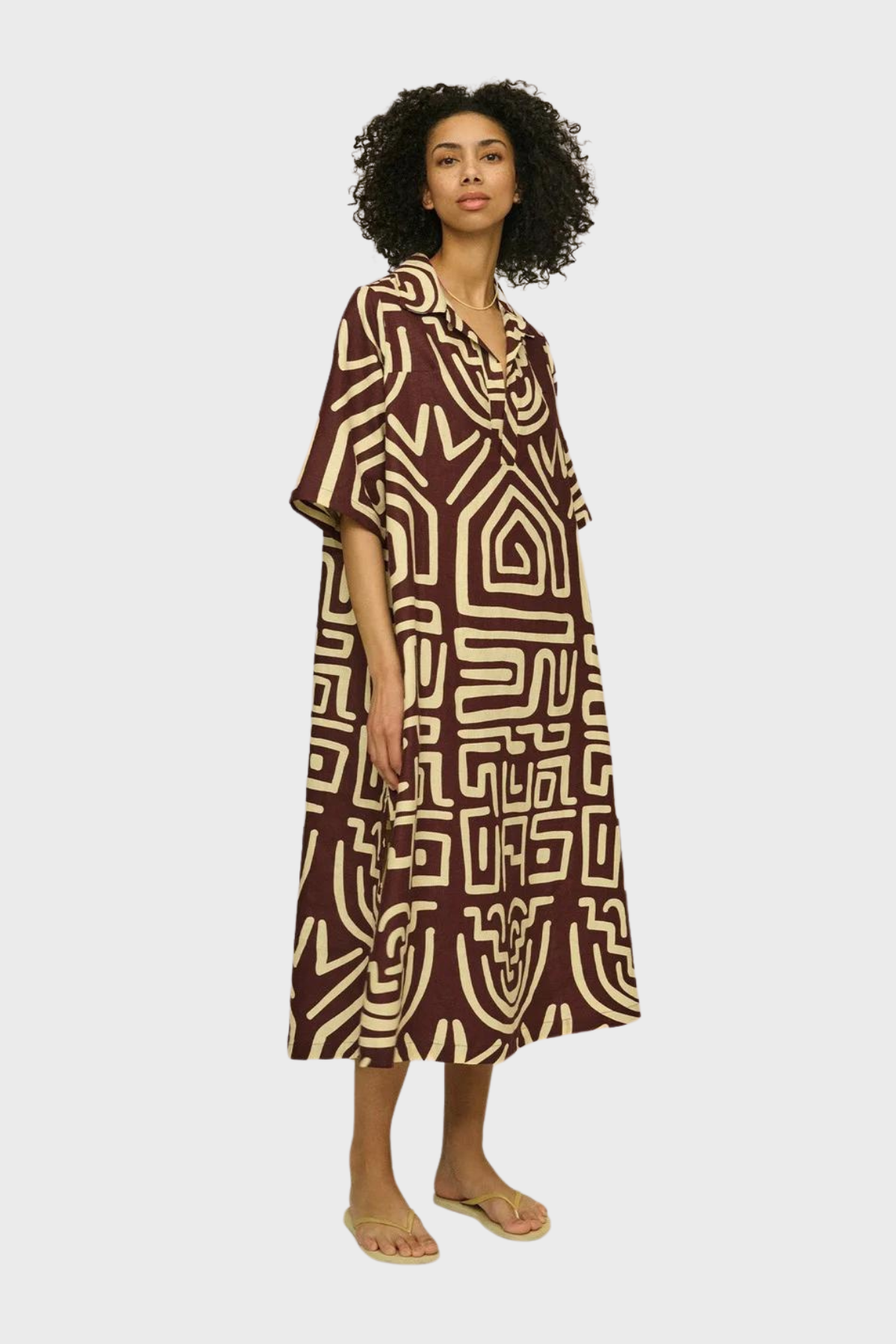 Linen Dress in Kalahara Papaya