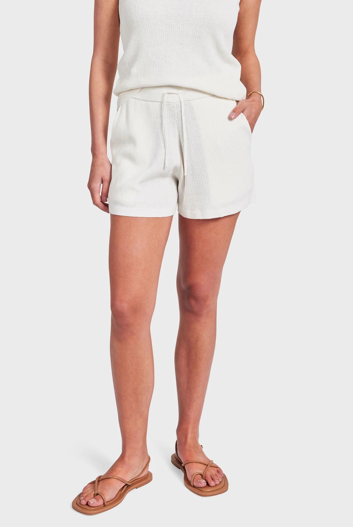 Peggy Knit Short in Off White