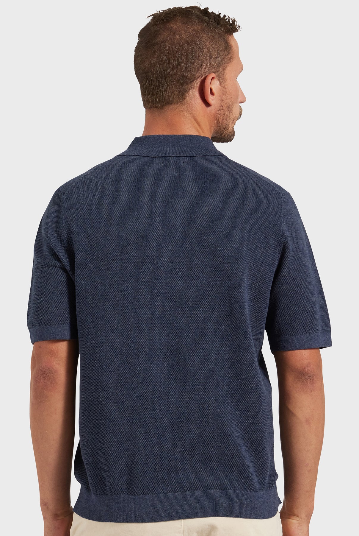 Riley Knit Polo in Navy