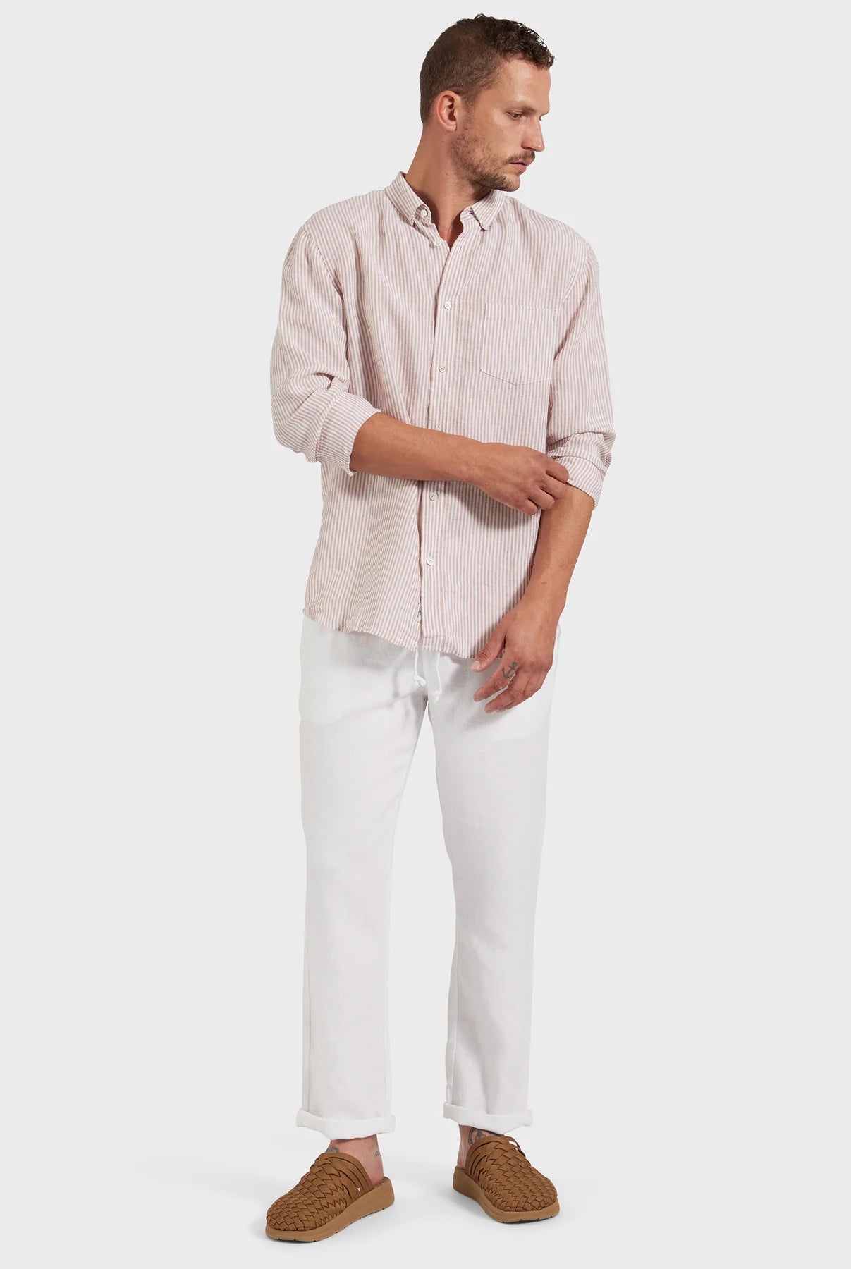 Riviera Linen Pant in White