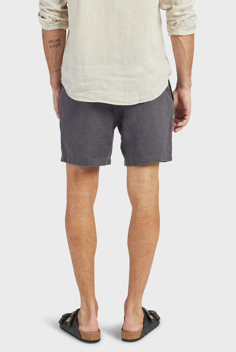 Riviera Linen Short in Charcoal - Milu James St