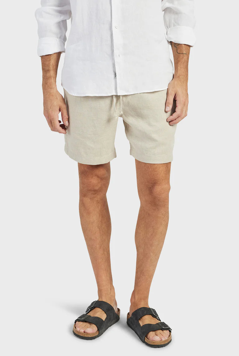 Riviera Linen Short in Oatmeal - Milu James St
