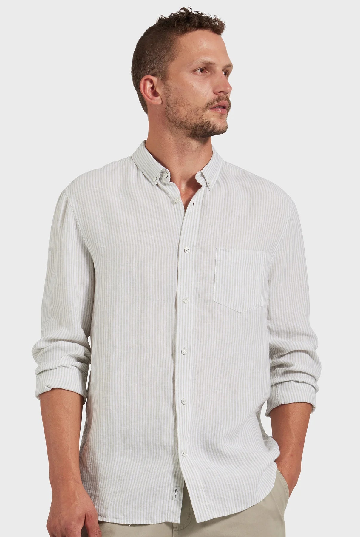 Rory Linen Shirt in Sage Green