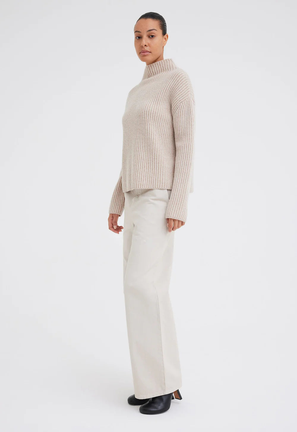 Brill Wool Cashmere Sweater in Paper Neutral