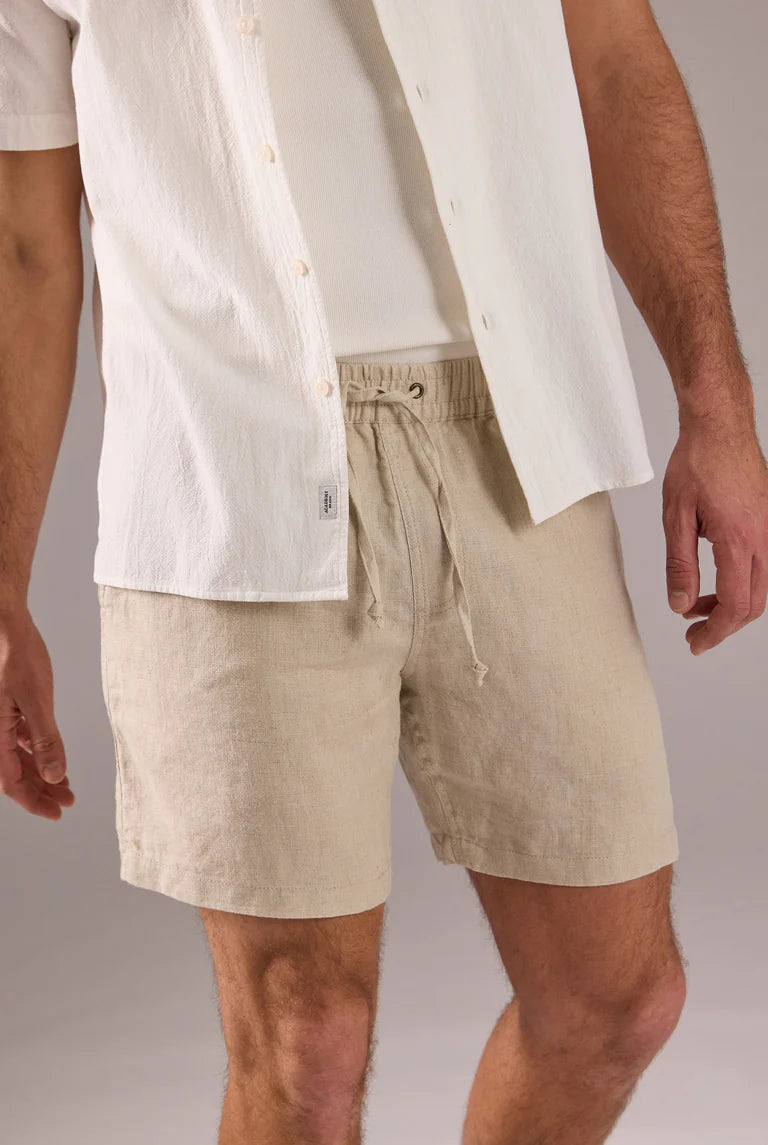 Riviera Linen Short in Oatmeal - Milu James St