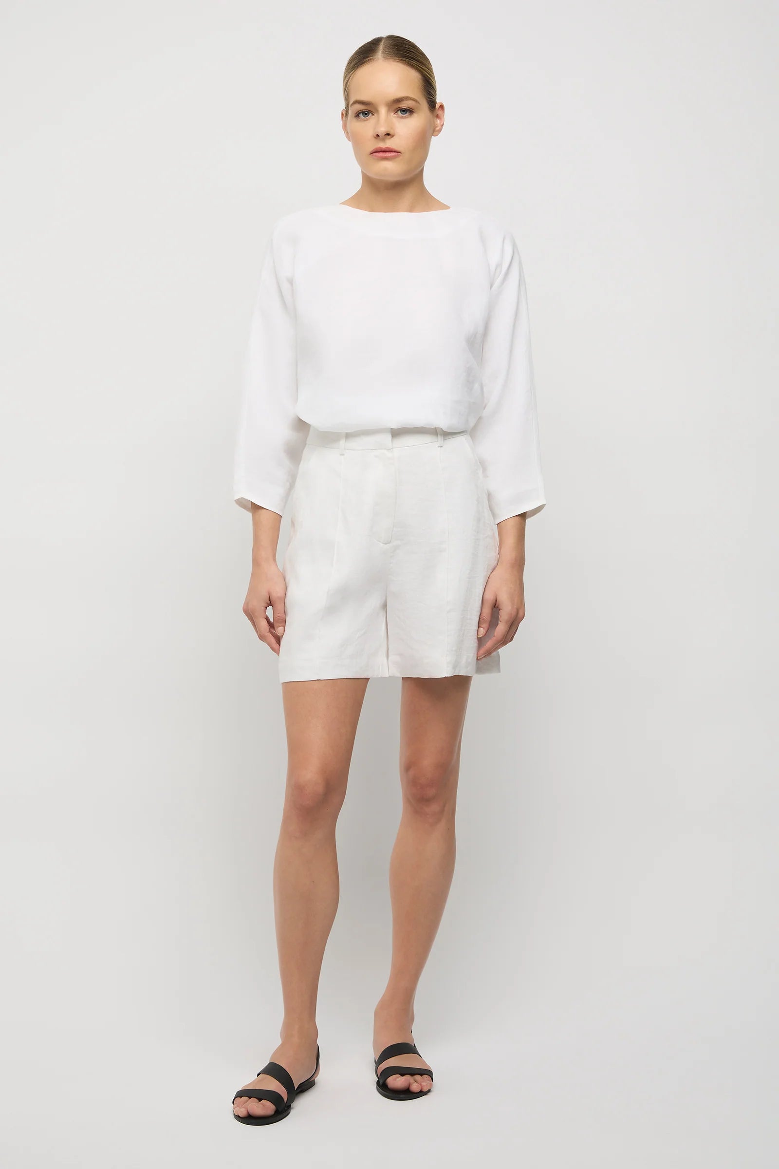 Mica Ramie Tie Top in White