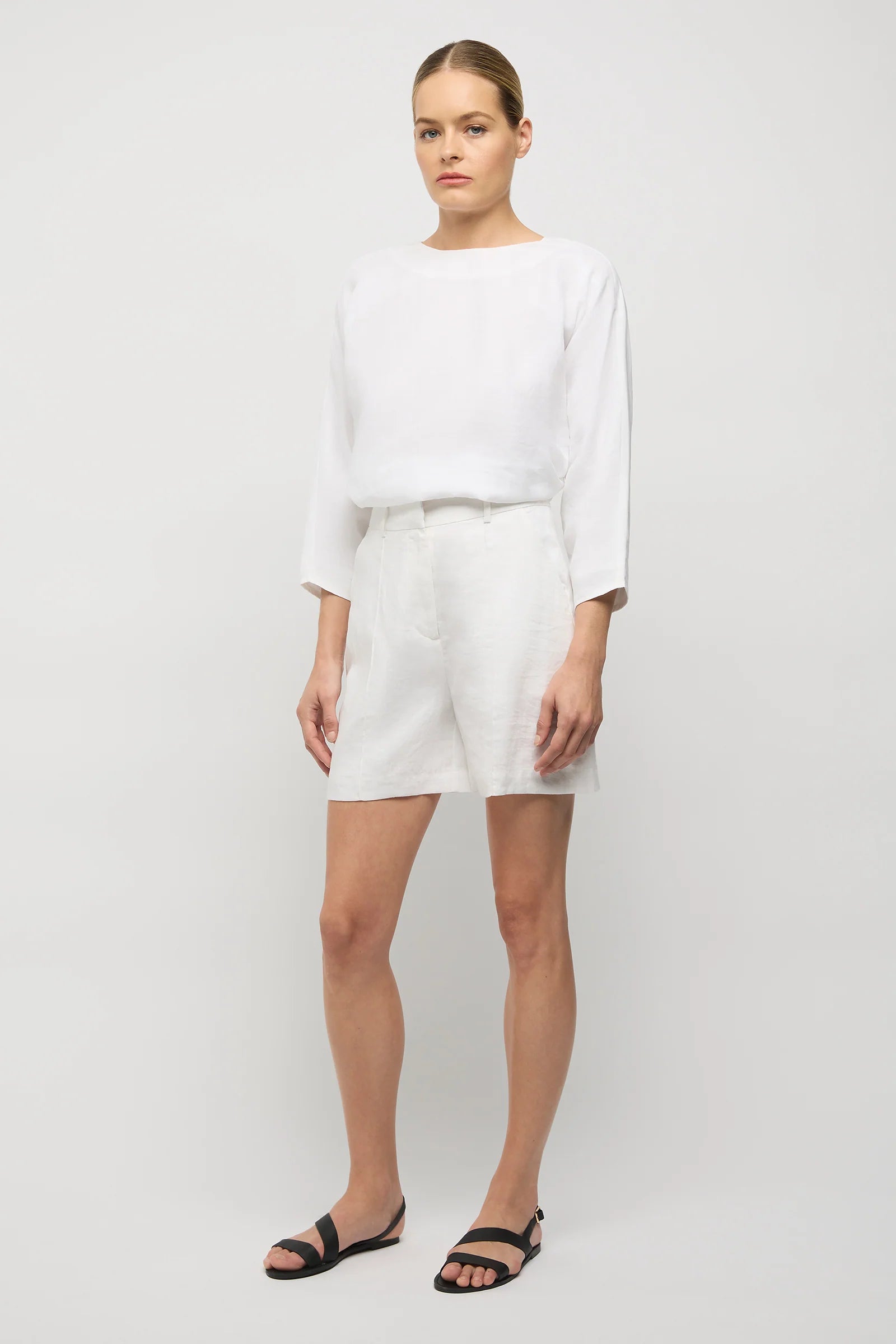 Mica Ramie Tie Top in White