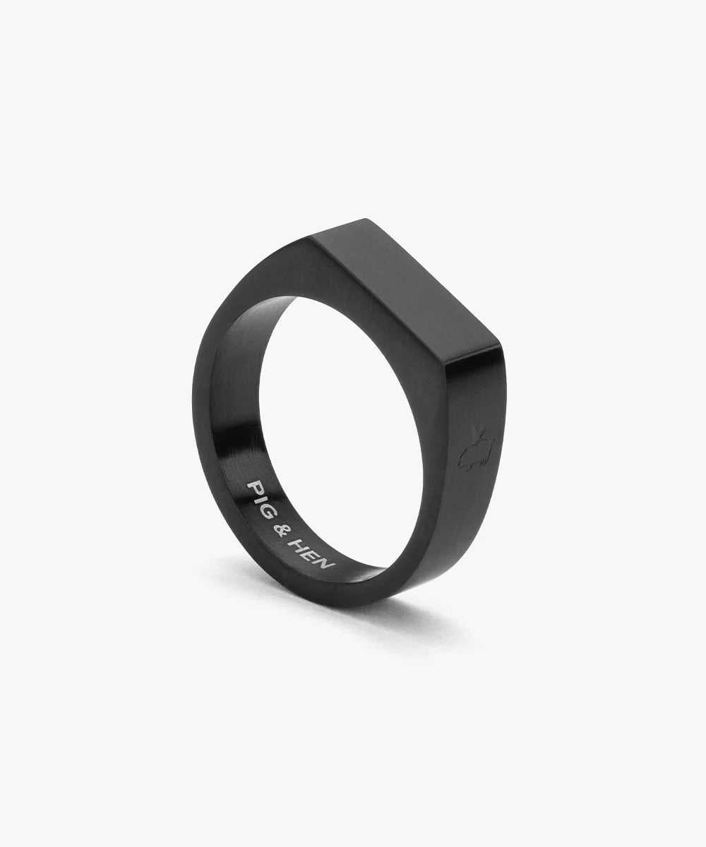 Signet Ring 6mm Slim (Black)