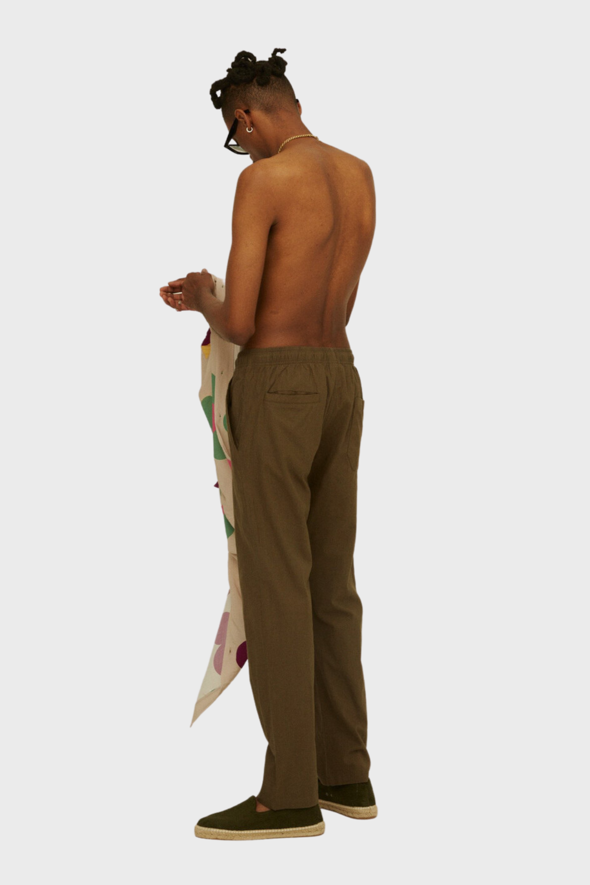 Linen Long Pant in Army