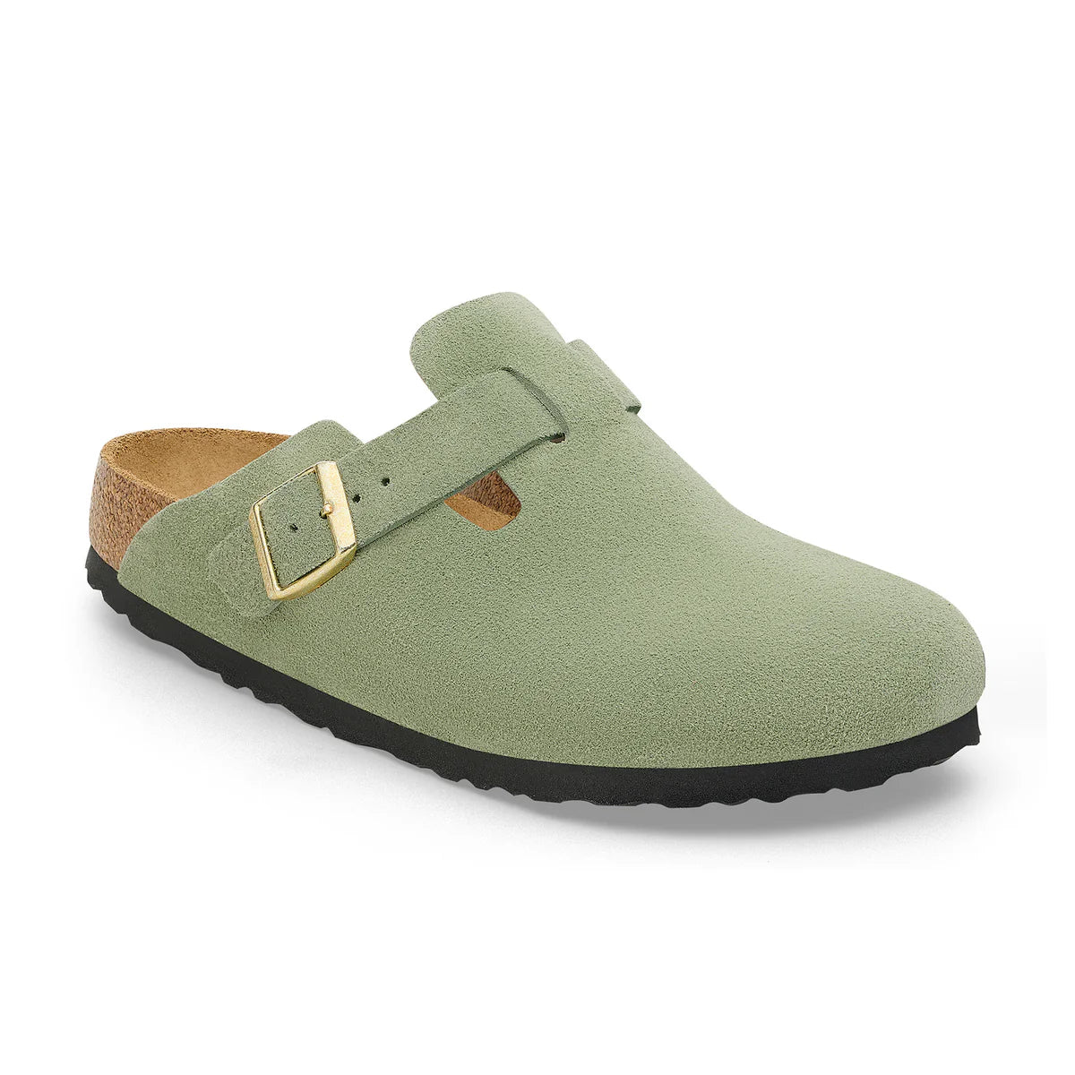 Boston Suede Leather in Green Tea (Soft Footbed)