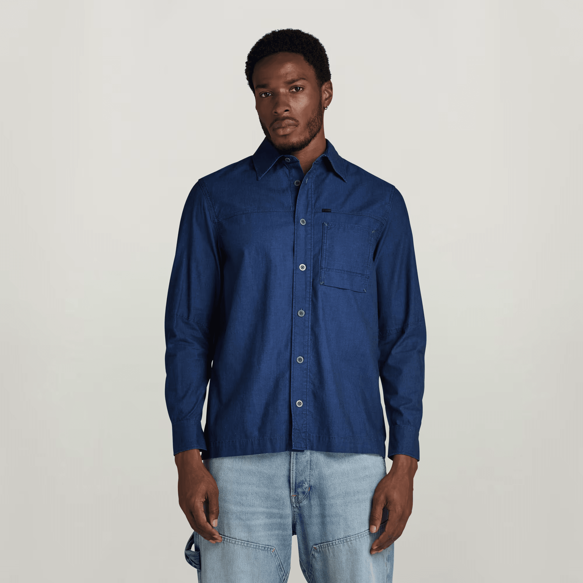 1-Pocket Regular Denim Shirt in Rinsed