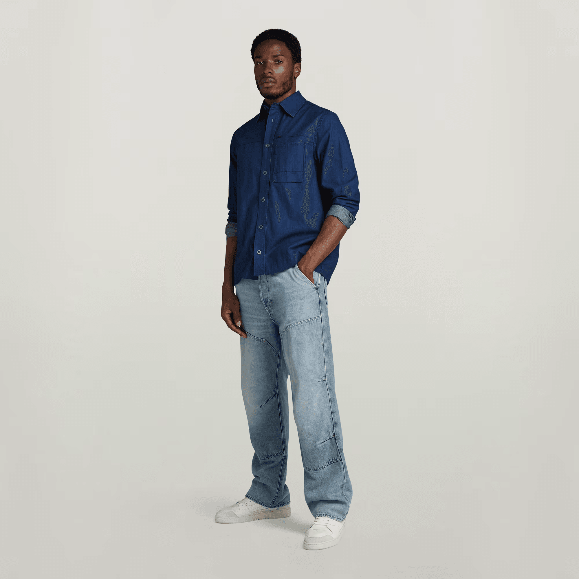 1-Pocket Regular Denim Shirt in Rinsed