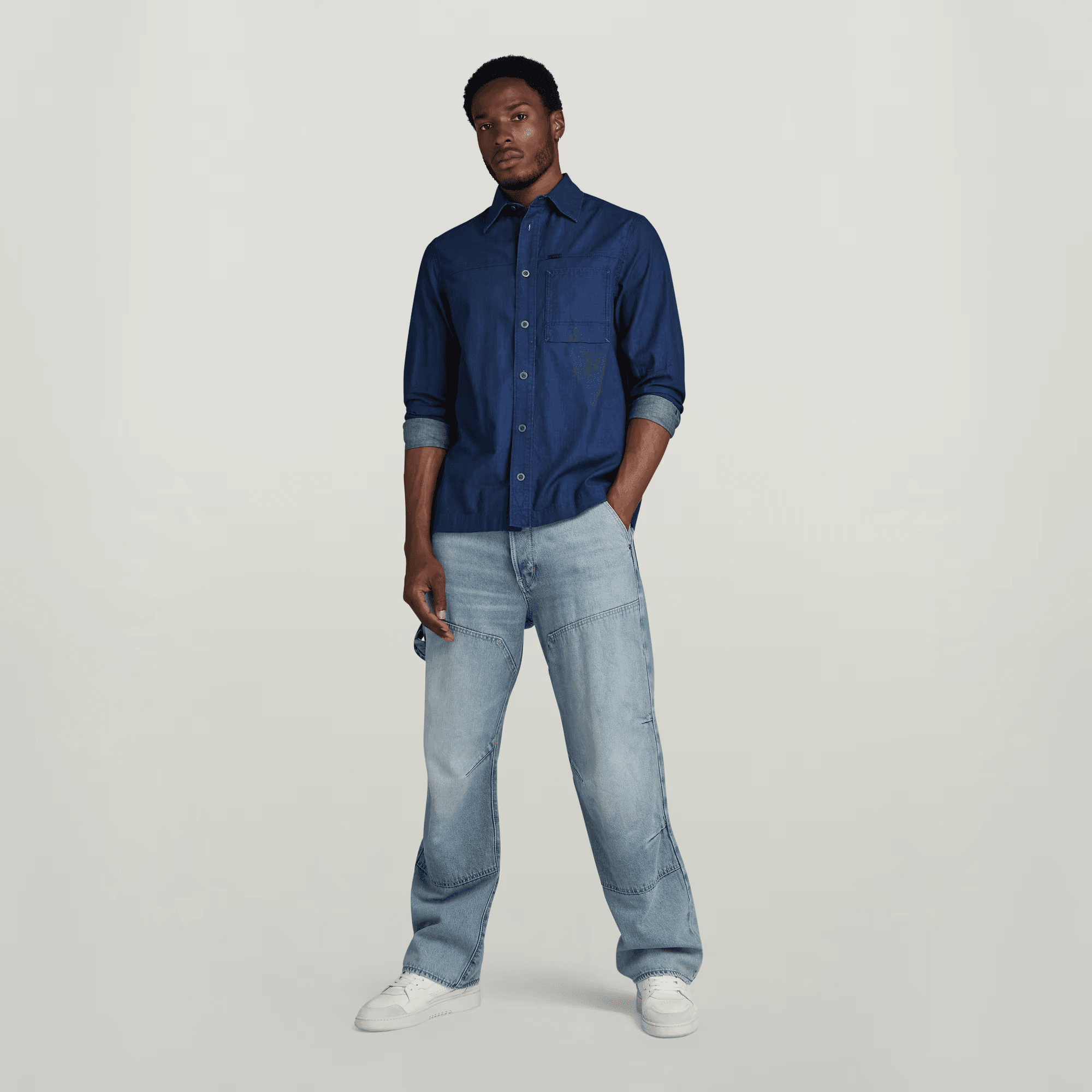 1-Pocket Regular Denim Shirt in Rinsed