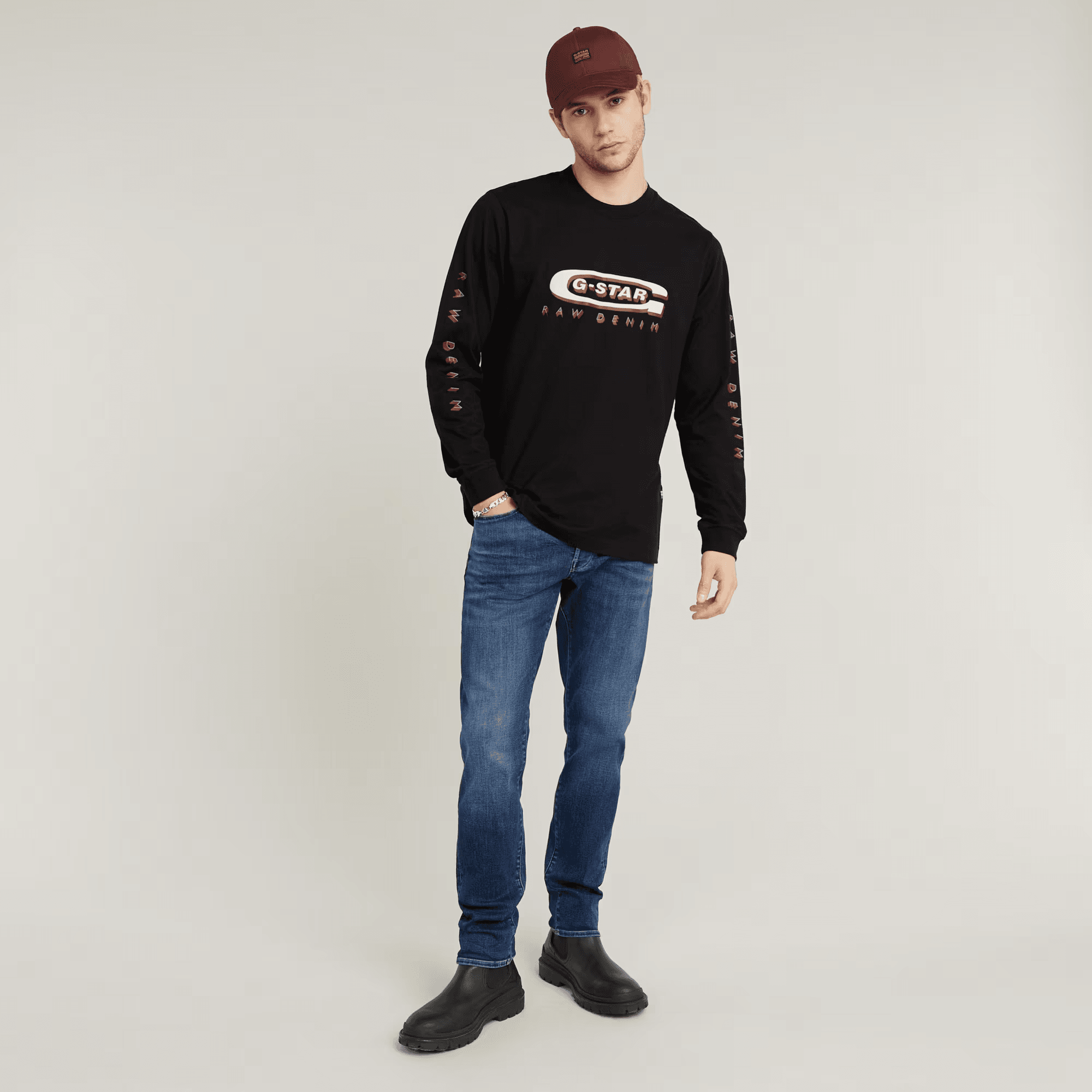 3301 Slim Jeans in Medium Aged