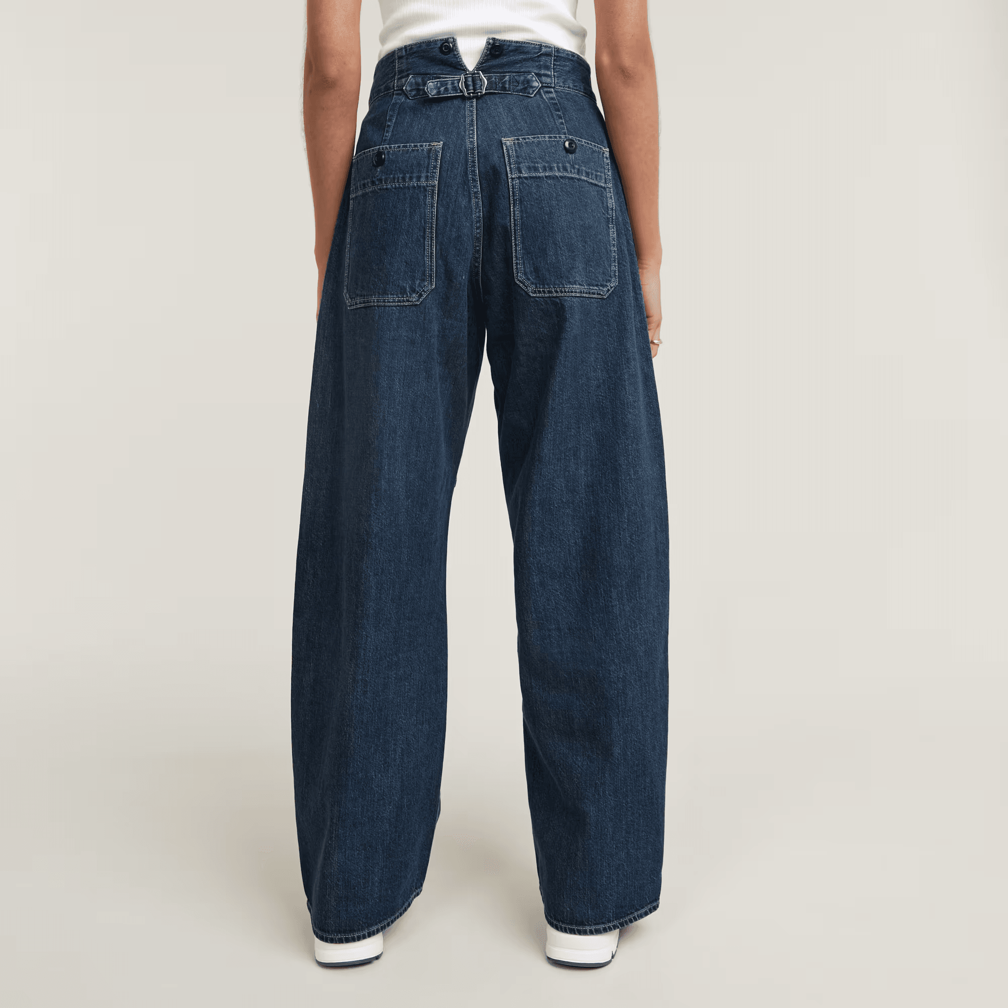 Barrel Utility High Loose Jeans in Worn in Sentry Blue