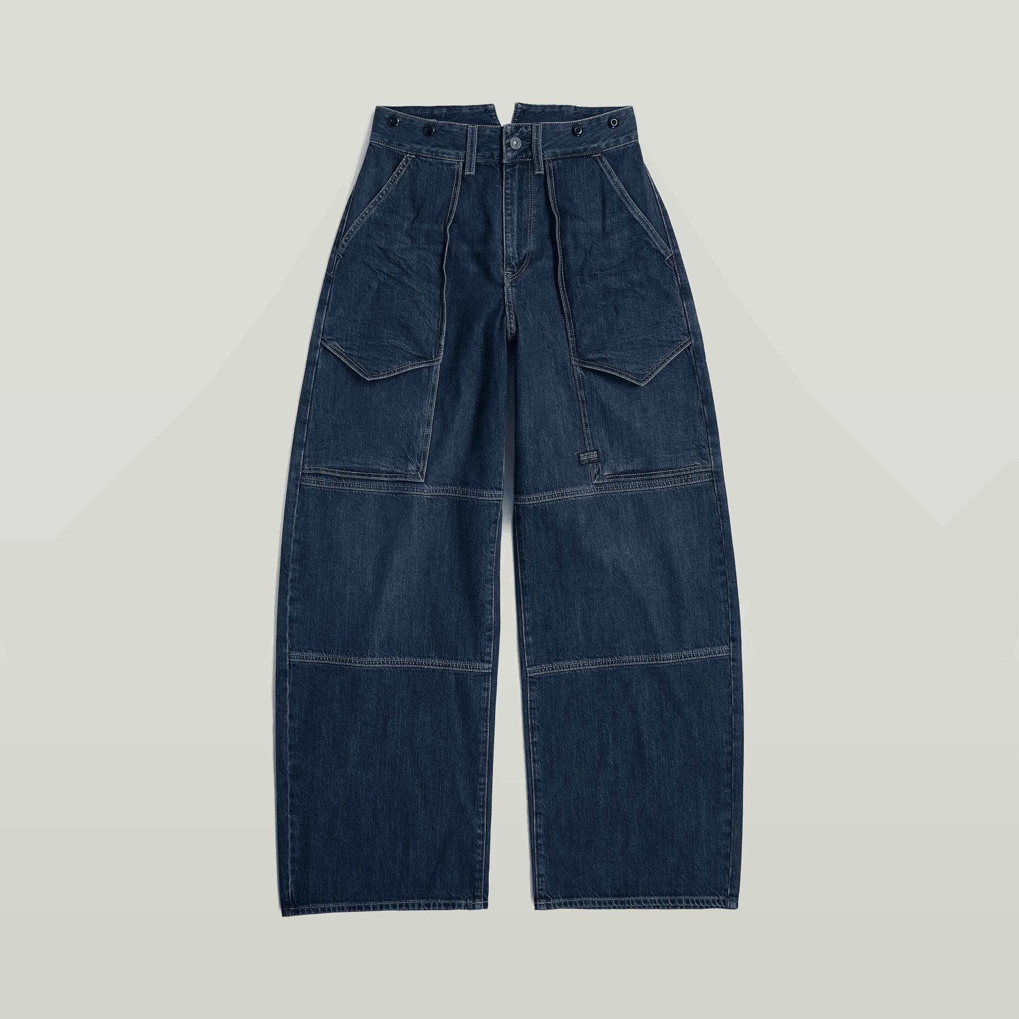 Barrel Utility High Loose Jeans in Worn in Sentry Blue