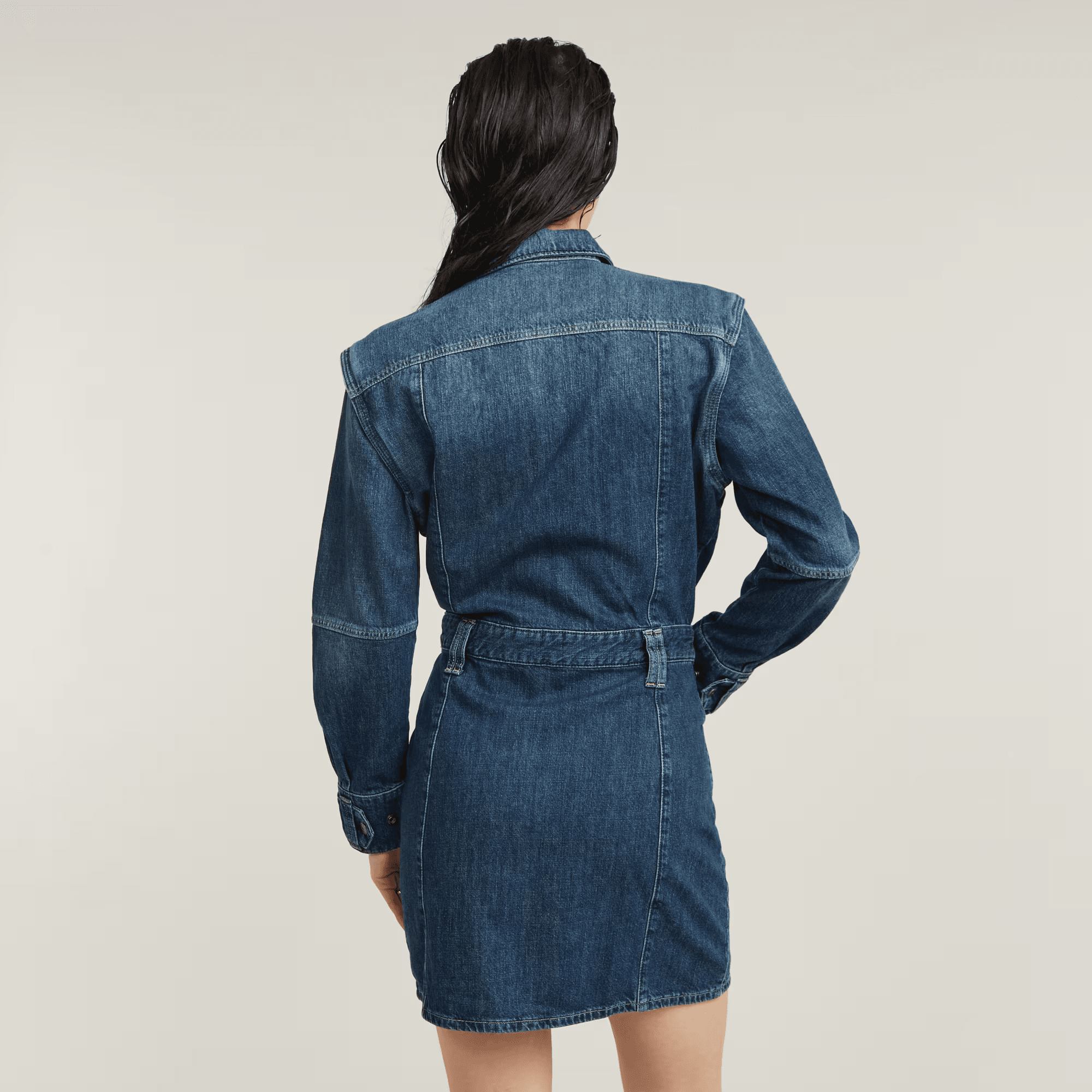 Biker Dress in Worn in Sentry Blue