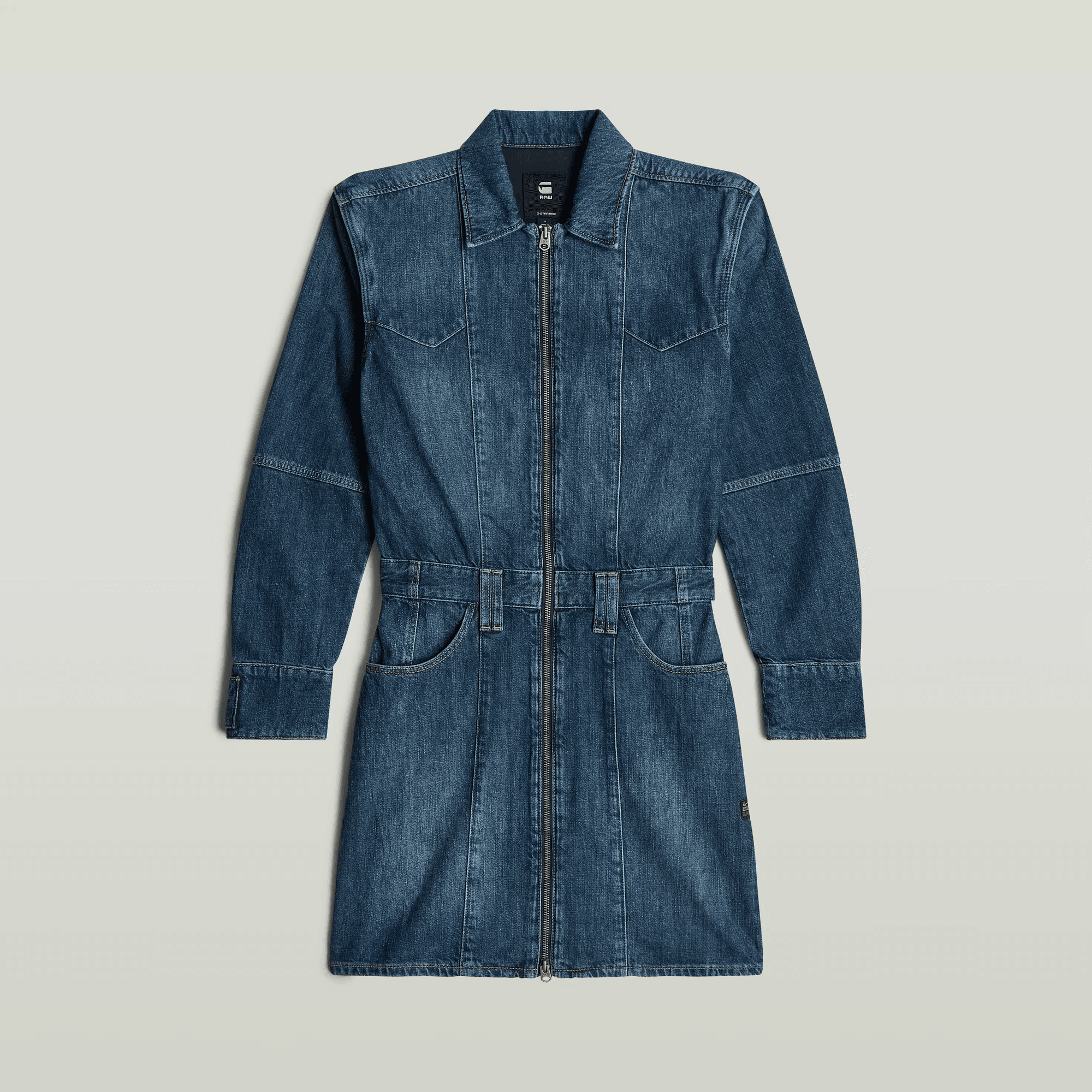 Biker Dress in Worn in Sentry Blue