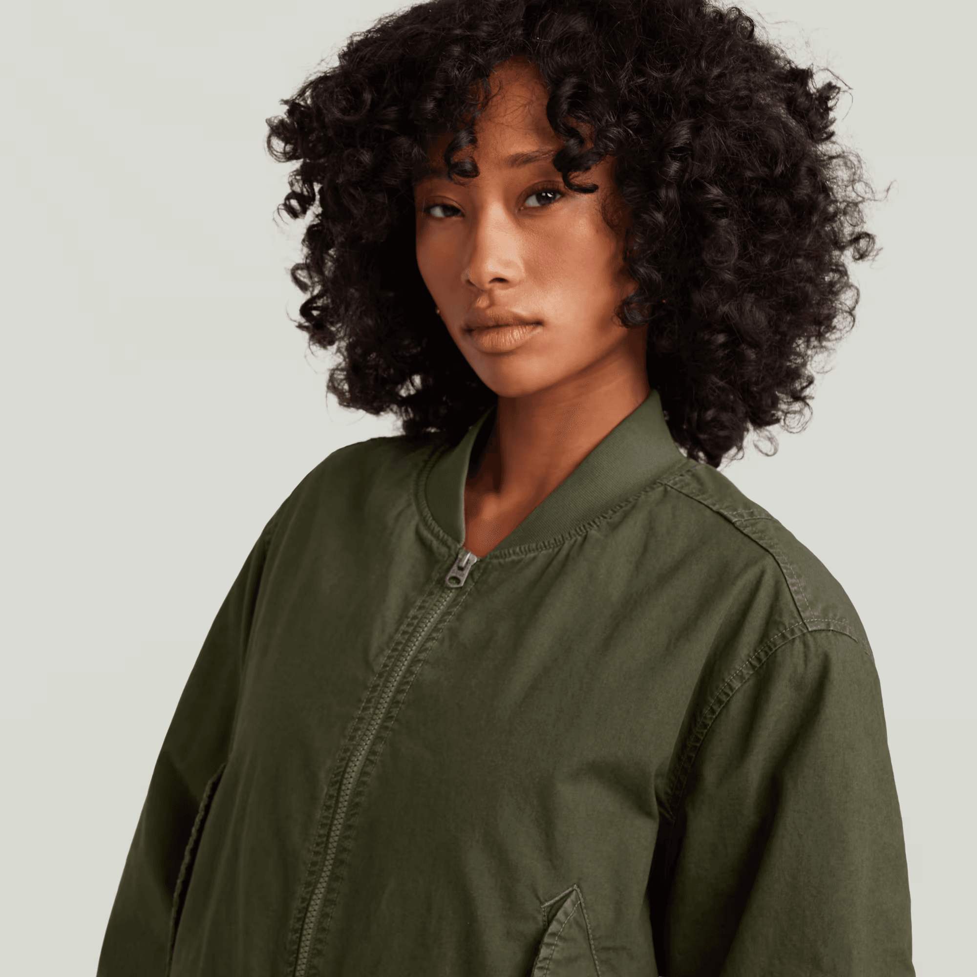 Bomber Padded Jacket in Shadow Olive - Milu James St