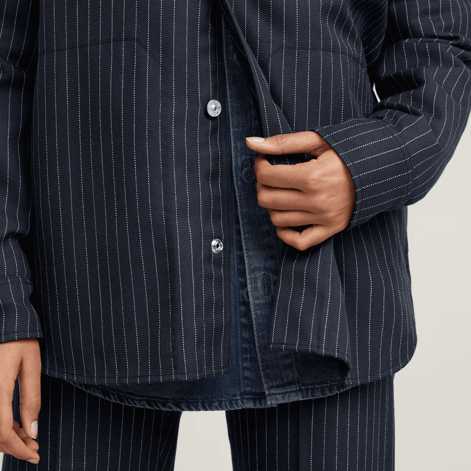 Boyfriend Overshirt in Osaka Blue Pinstripe