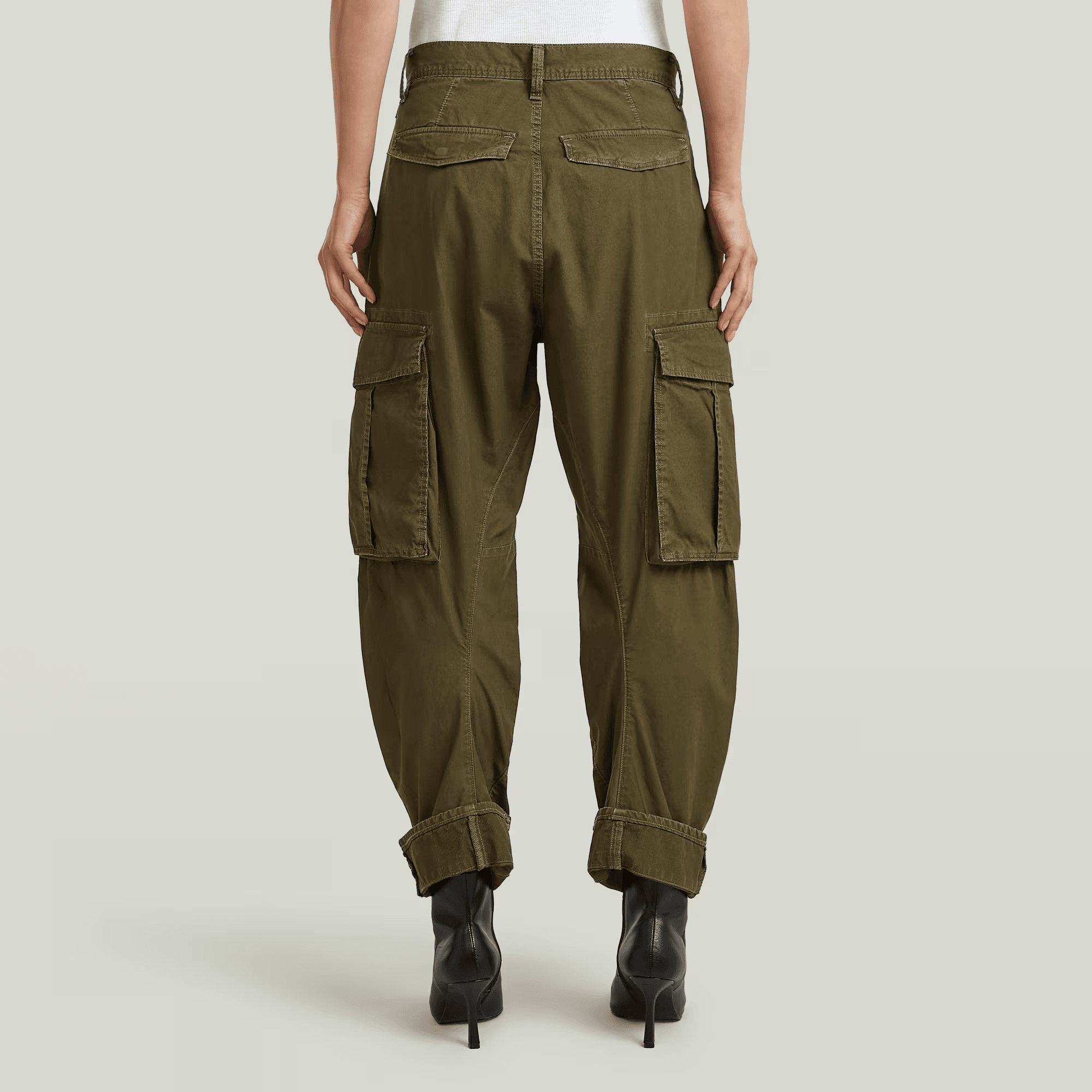 Cargo 3D Boyfriend Pants in Shadow Olive - Milu James St
