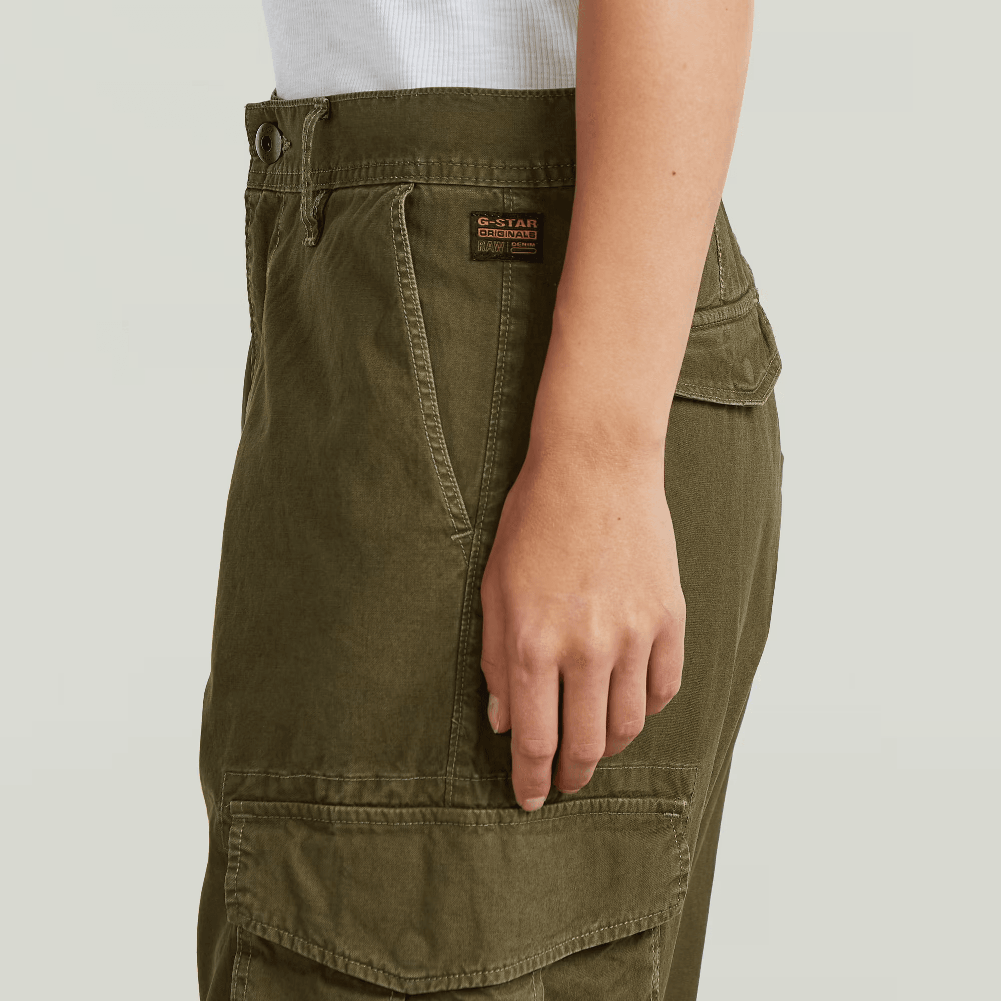 Cargo 3D Boyfriend Pants in Shadow Olive - Milu James St