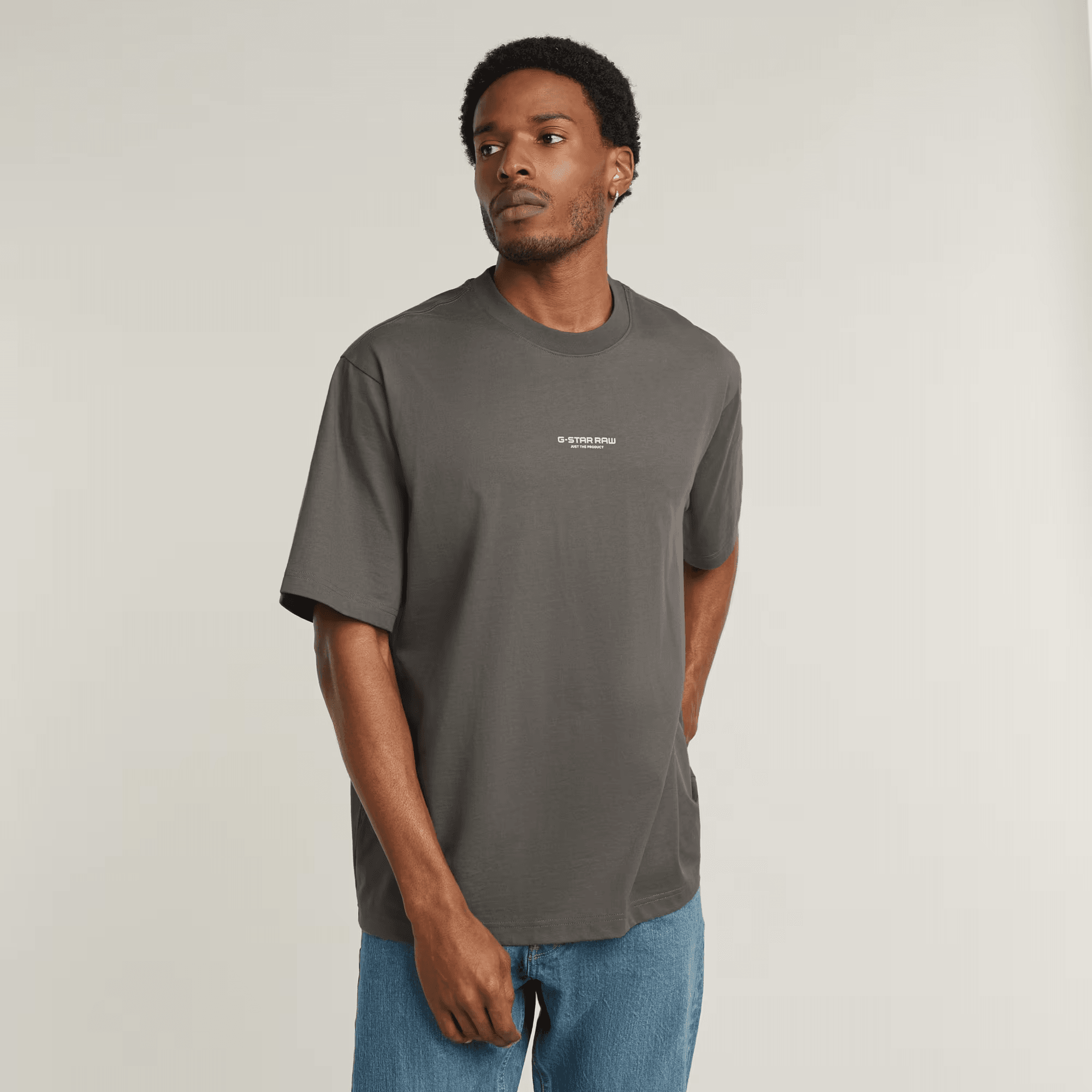 Center Chest Boxy T-Shirt in Gs Grey