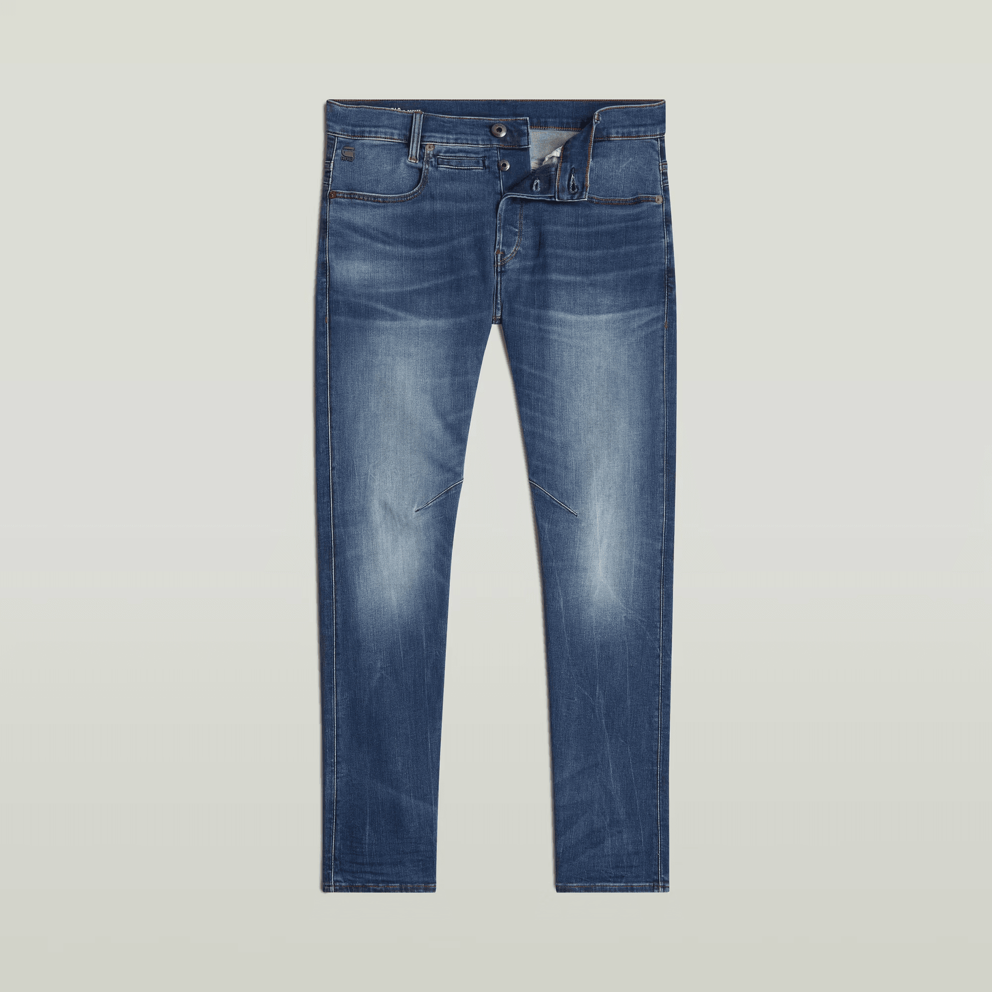 D-Staq 5-Pocket Slim Jeans in Medium Indigo Aged