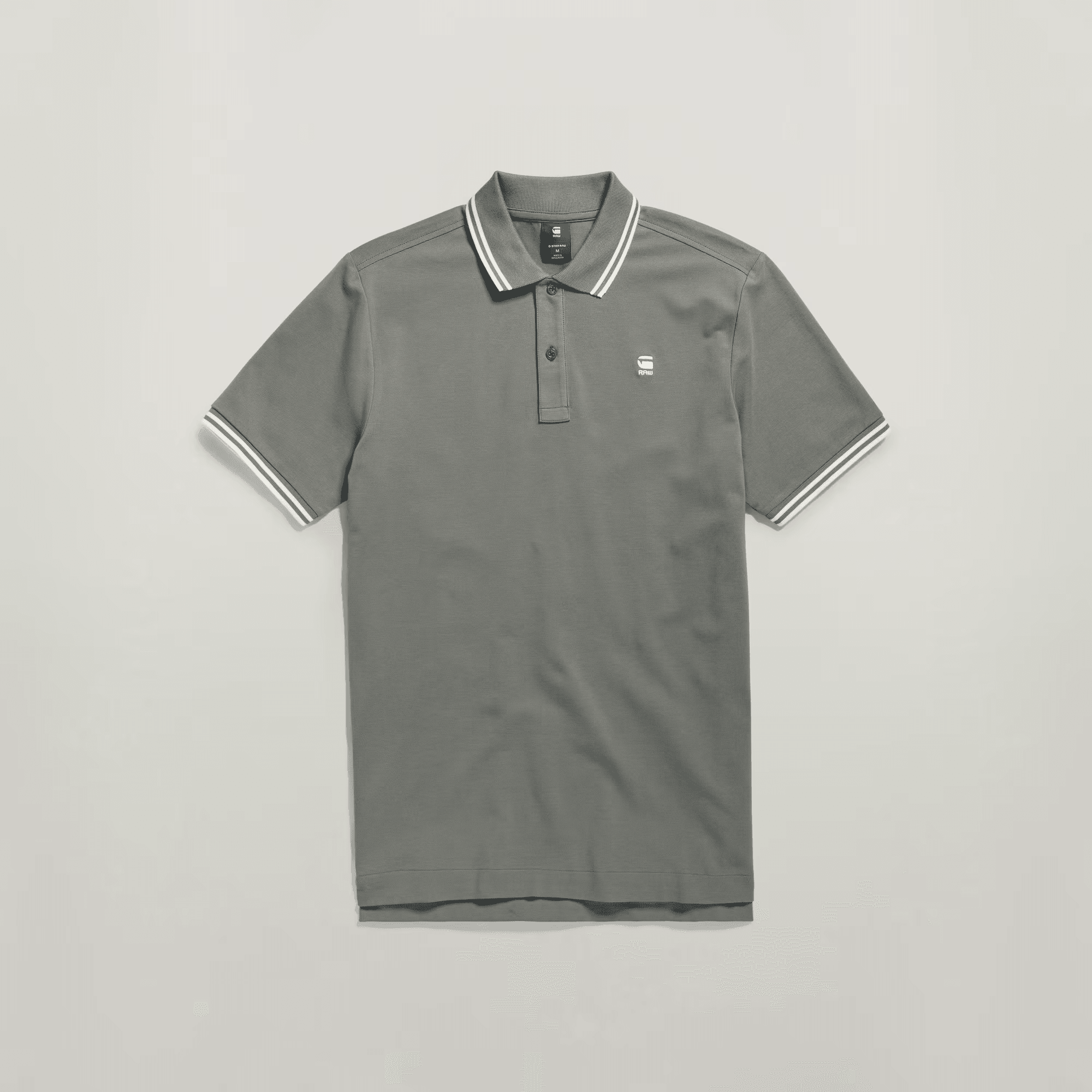 Dunda Slim Stripe Polo in Gs Grey