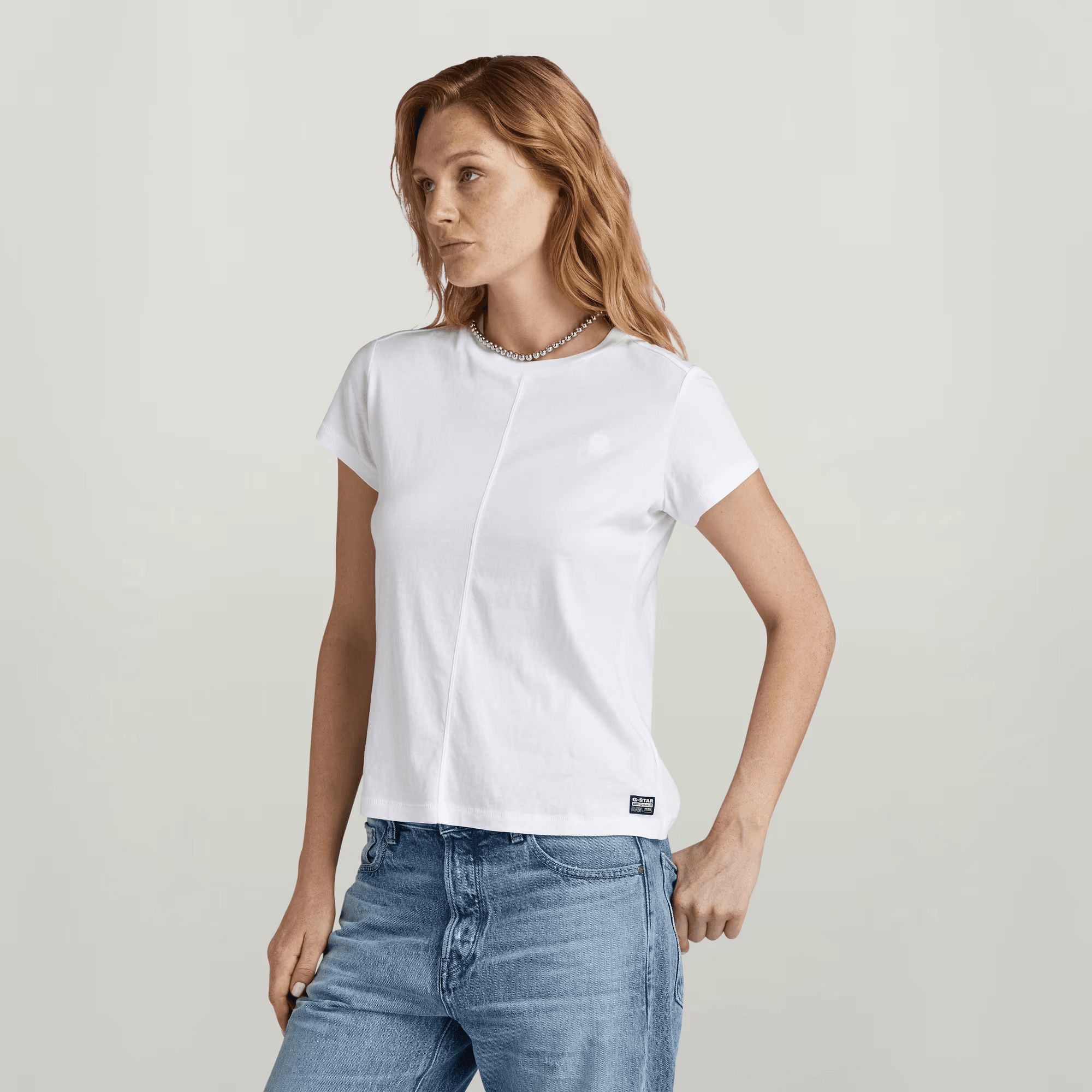 Front Seam Top in White