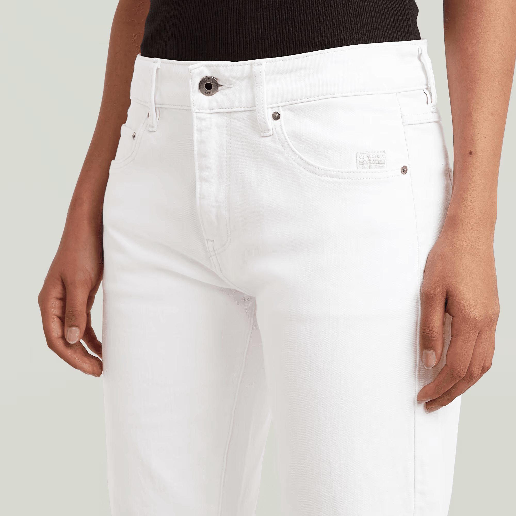 Kate Boyfriend Jeans in Paper White - Milu James St