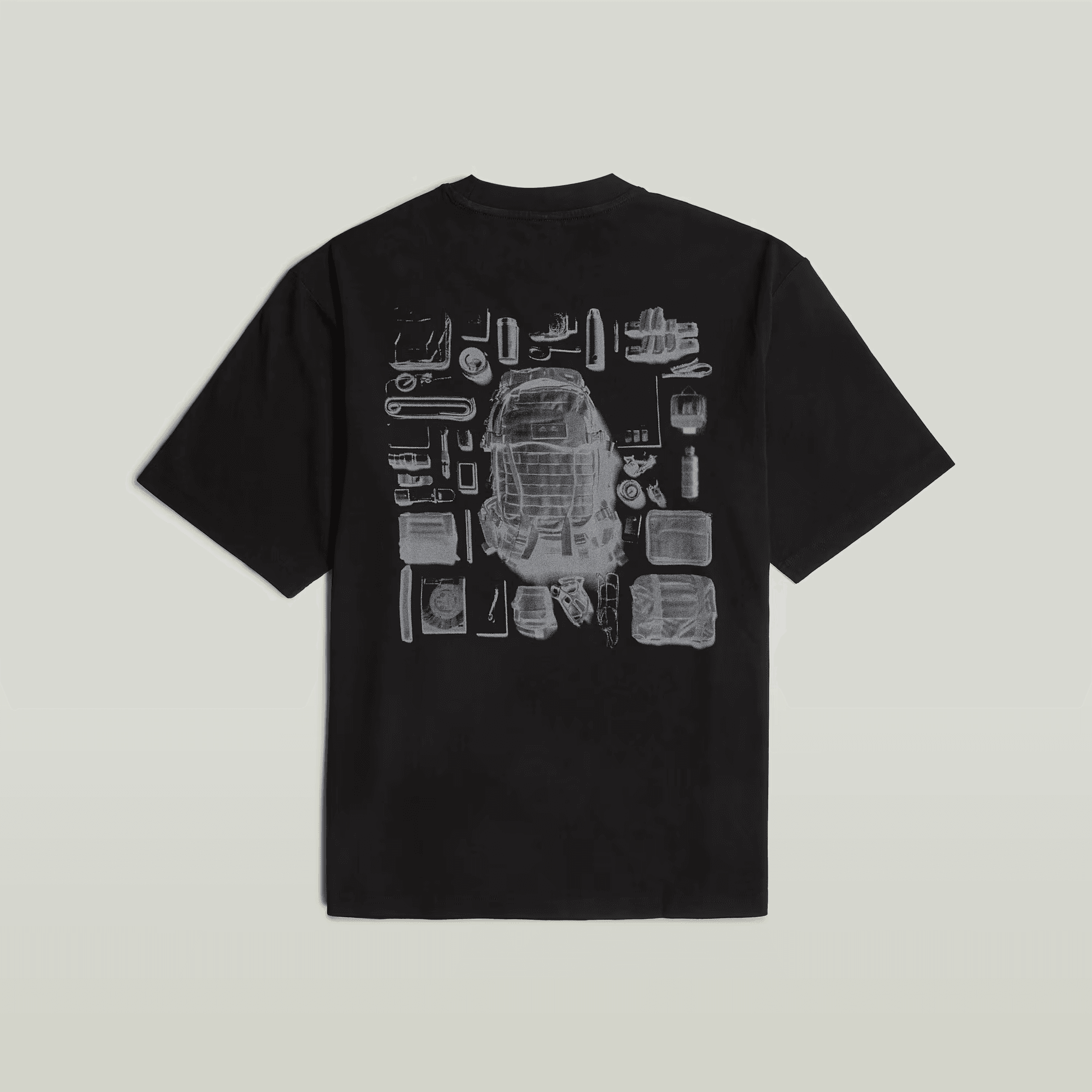 Knolling Back Graphic Boxy T-Shirt in Dark Black