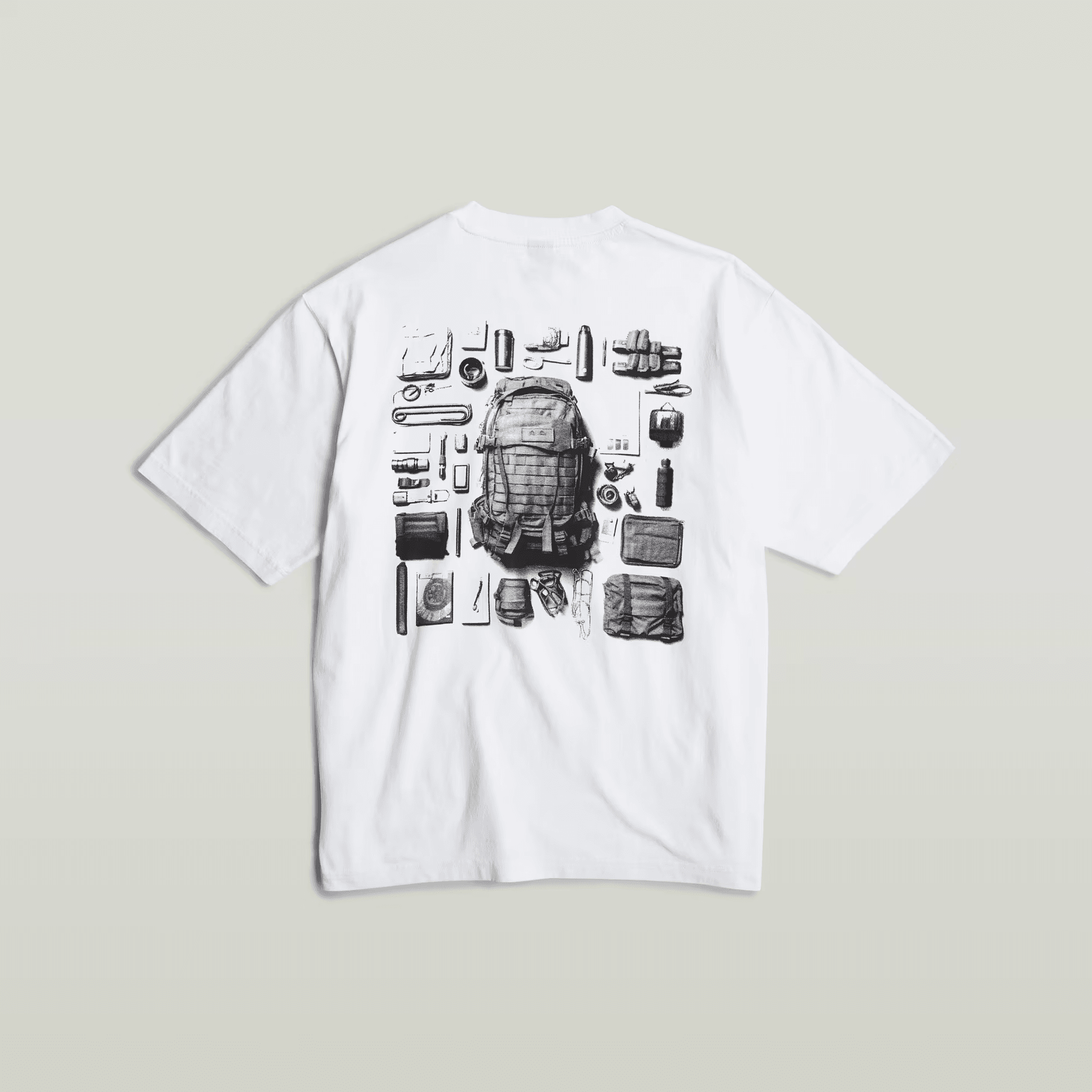 Knolling Back Graphic Boxy T-Shirt in White