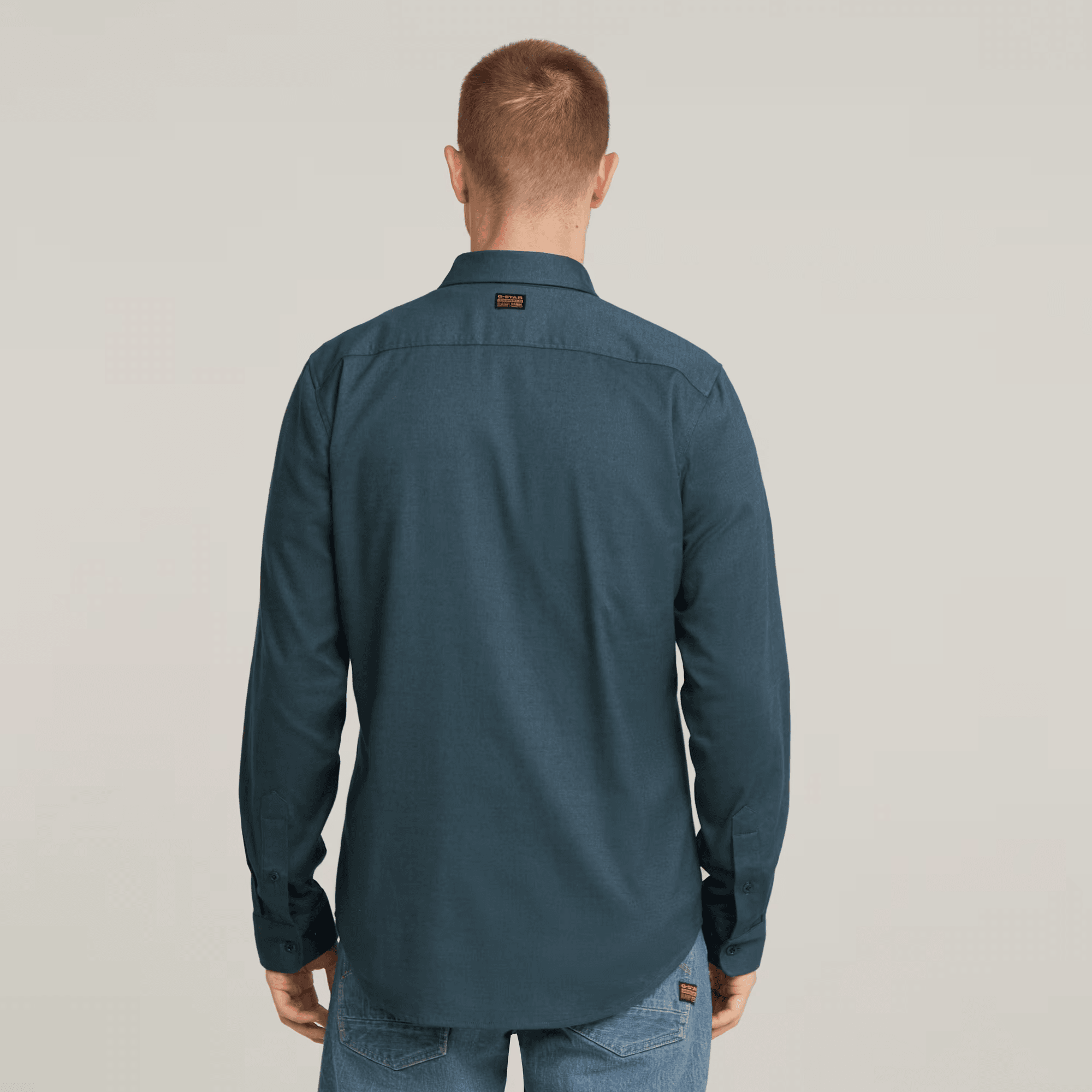 Marine Slim Shirt in Dark Sea Blue Micro Bt