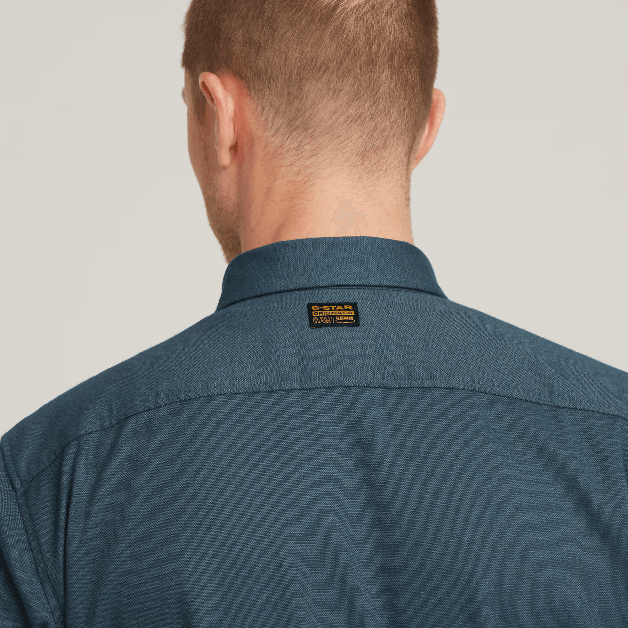 Marine Slim Shirt in Dark Sea Blue Micro Bt