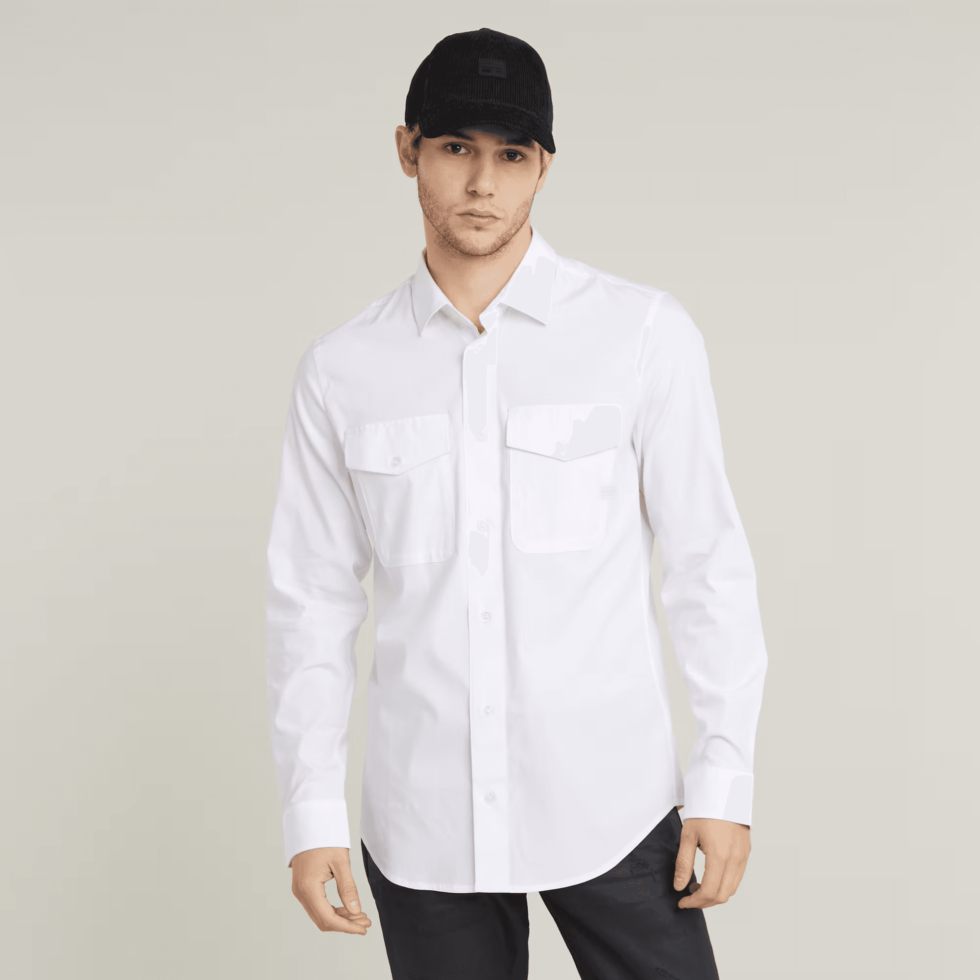 Marine Slim Shirt in White