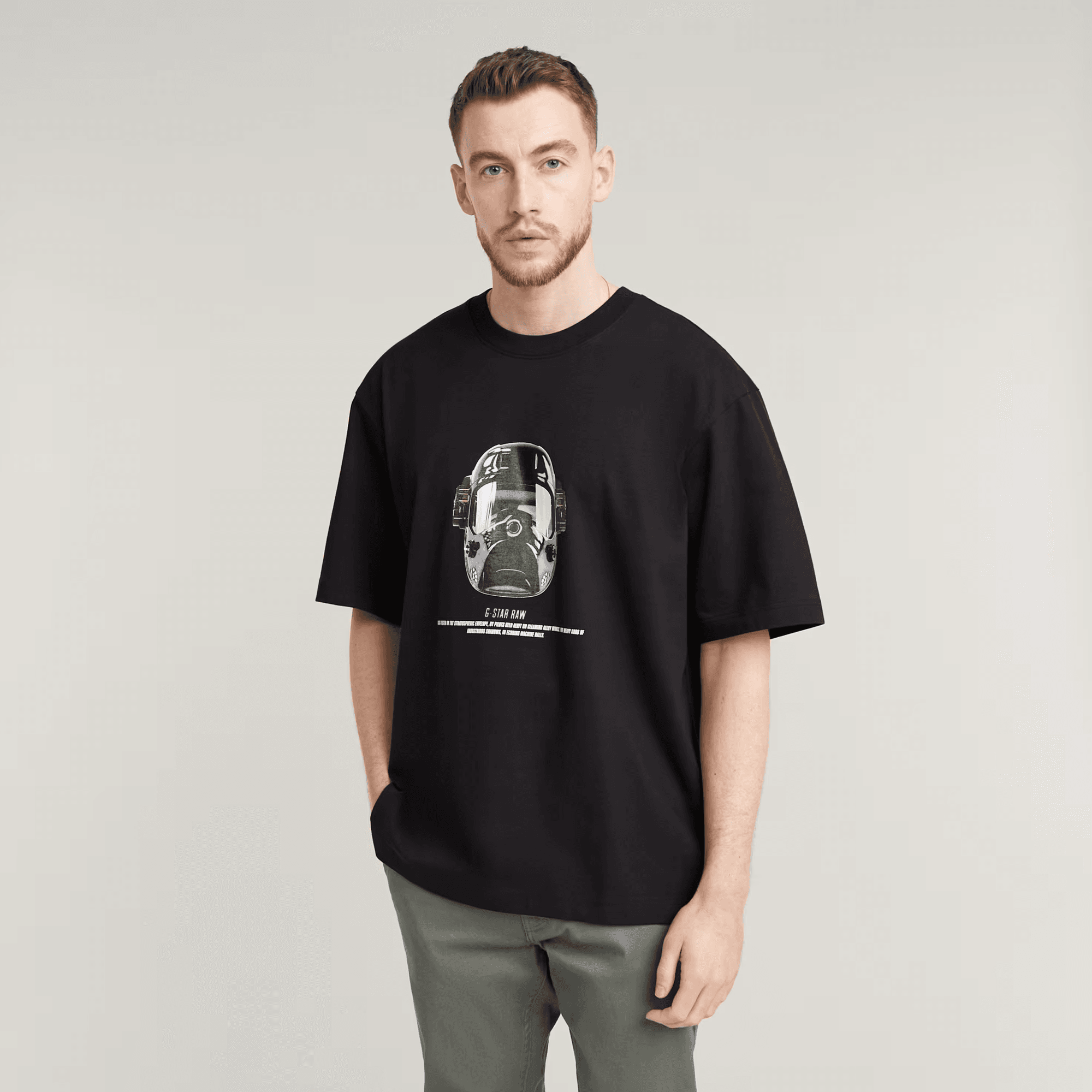 Mask Graphic Boxy T-Shirt in Dark Black