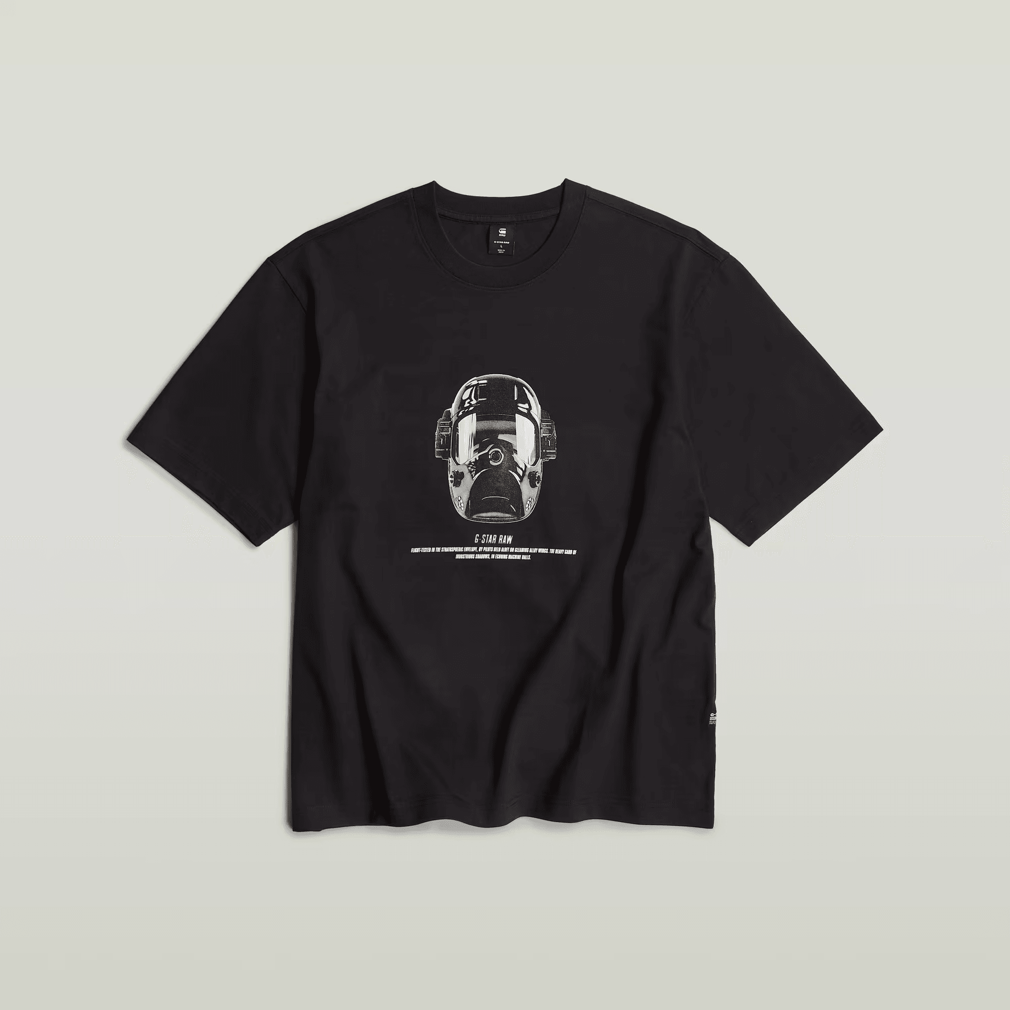 Mask Graphic Boxy T-Shirt in Dark Black