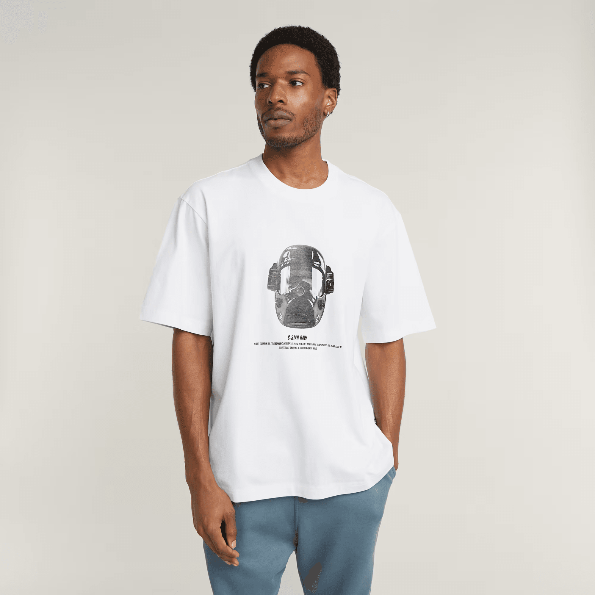 Mask Graphic Boxy T-Shirt in White