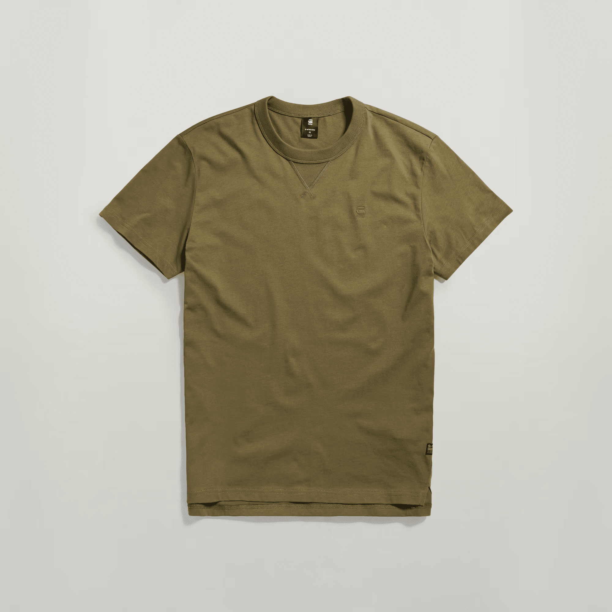 Nifous Ribbed Neckline T-Shirt in Shadow Olive