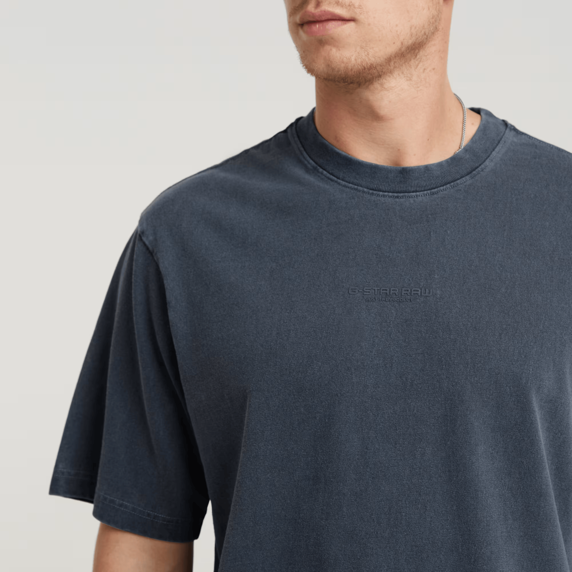 Overdyed Center Chest Boxy T-Shirt in Petrol Gd