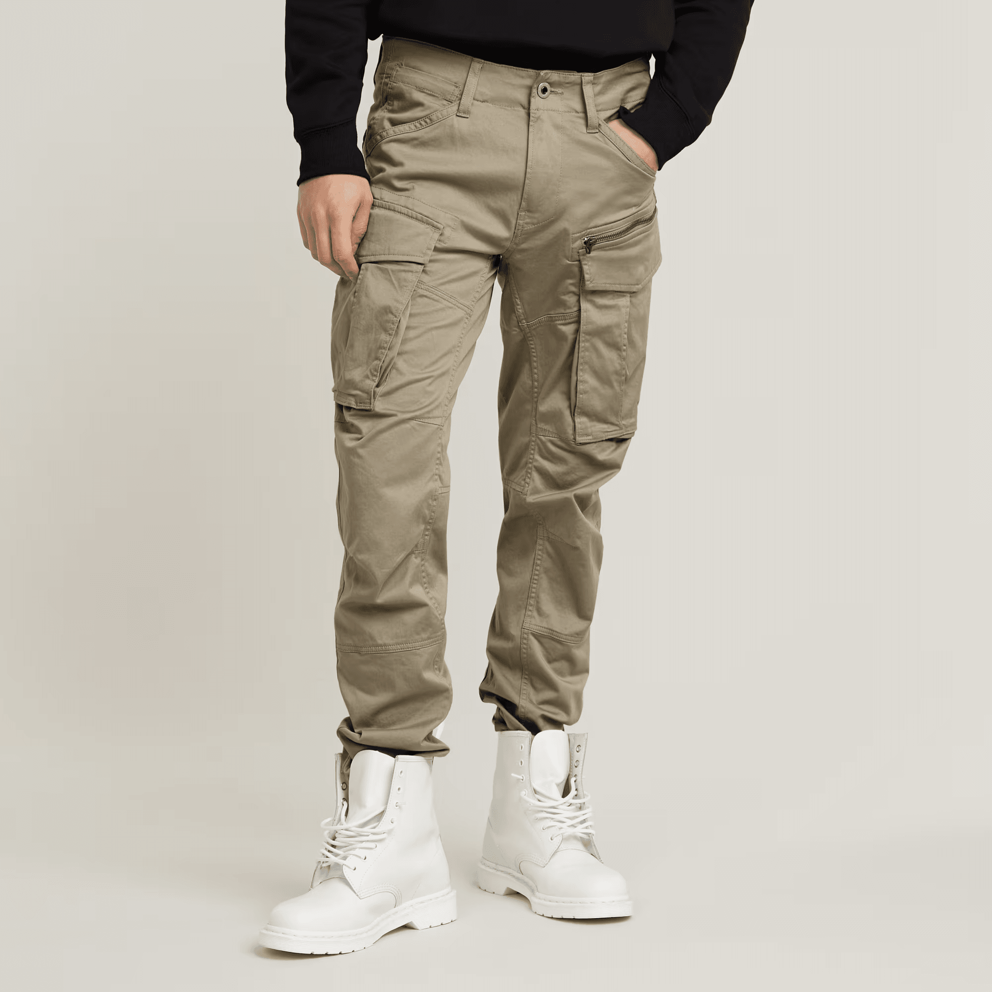 Rovic Zip 3D Regular Tapered Pants in Dune