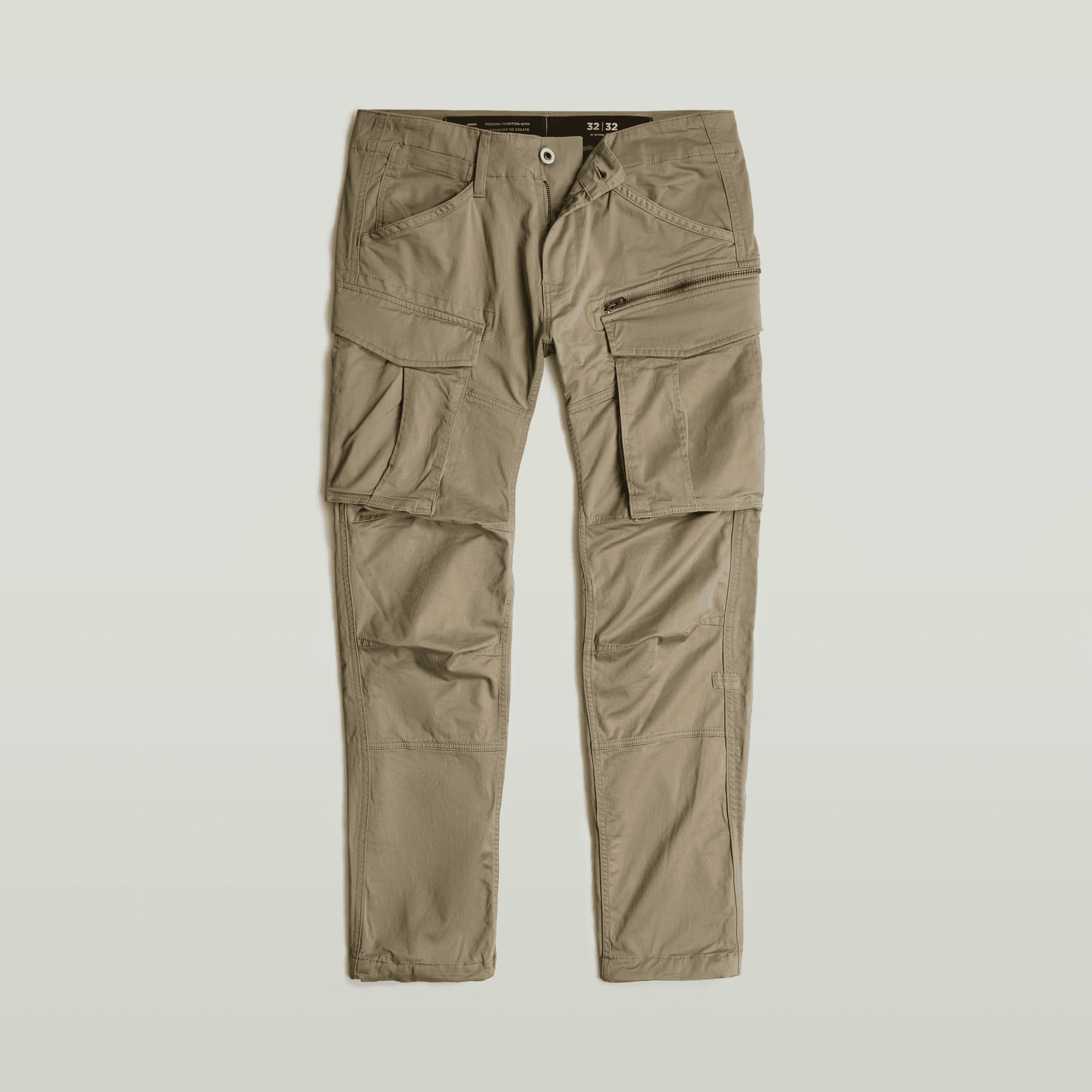 Rovic Zip 3D Regular Tapered Pants in Dune