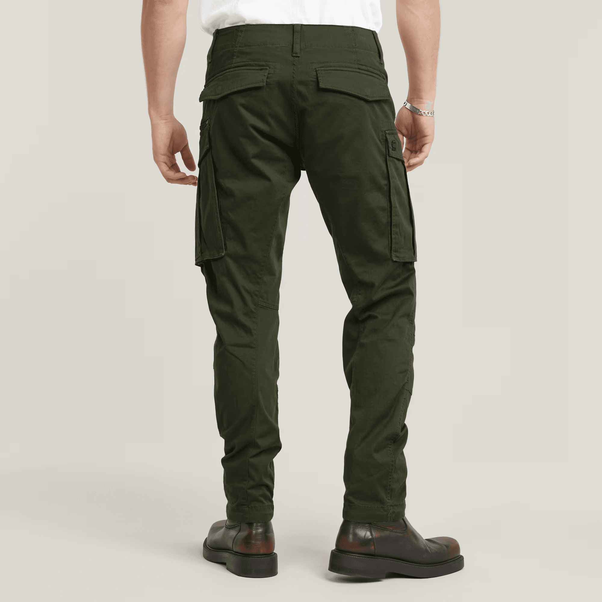 Rovic Zip 3D Regular Tapered Pants in Dark Bronze Green