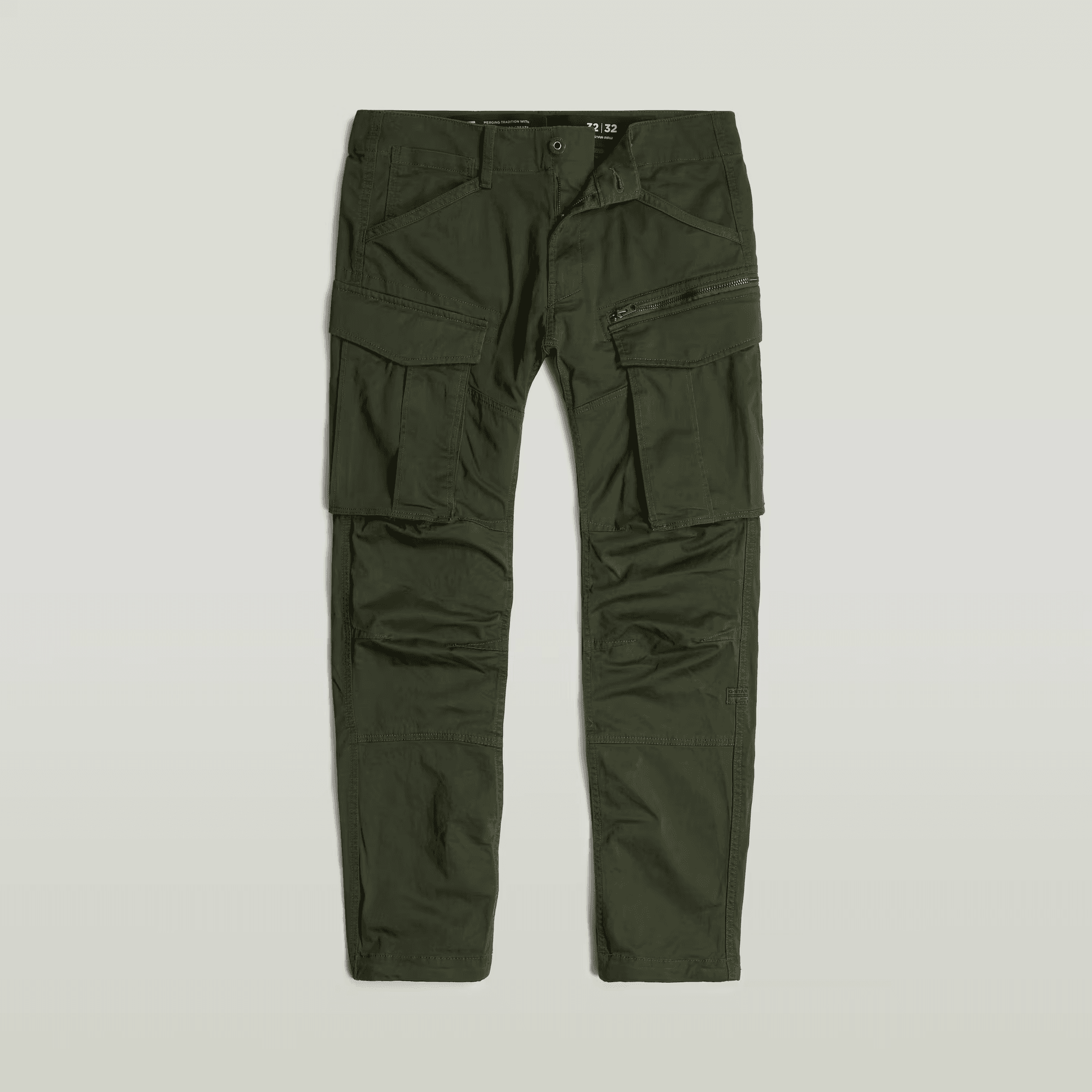 Rovic Zip 3D Regular Tapered Pants in Dark Bronze Green