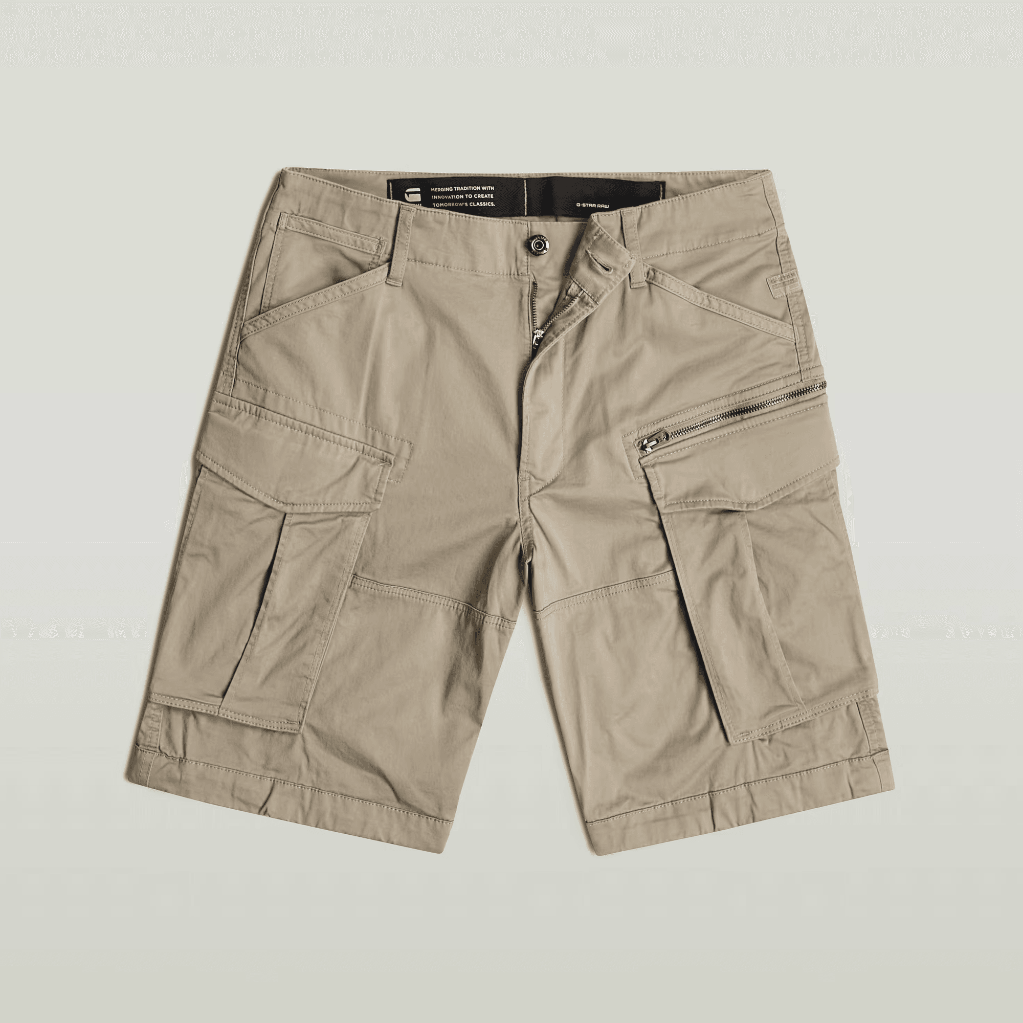 Rovic Zip Relaxed Shorts in Dune